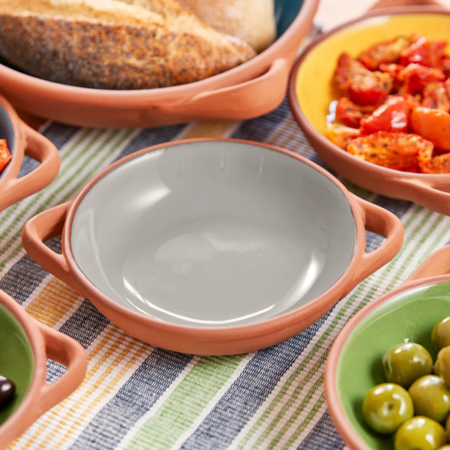 Dexam Sintra Small Glazed Terracotta Tapas Dish - Stone - Image 3