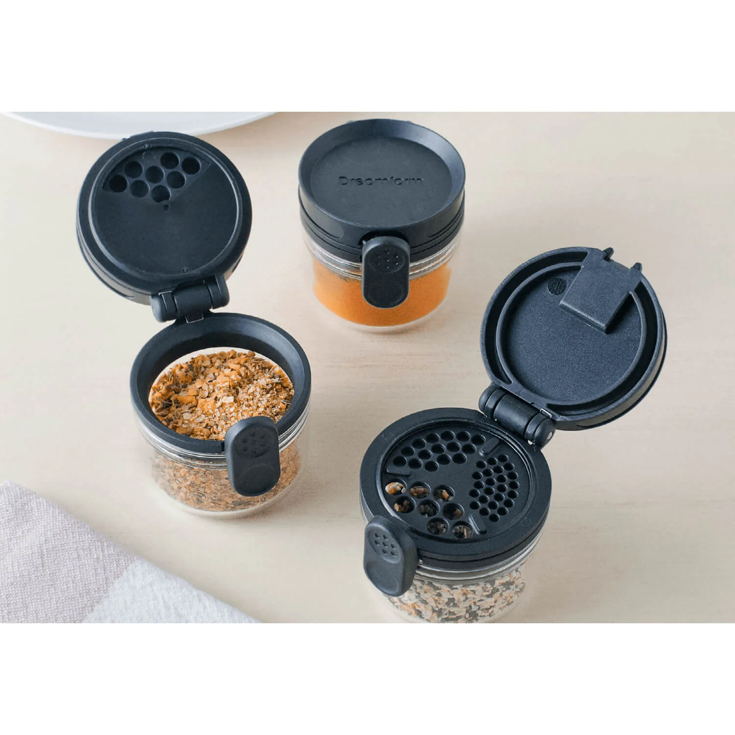 Dreamfarm Orlid Stackable Glass Jar with Double Lid - Black - Image 3