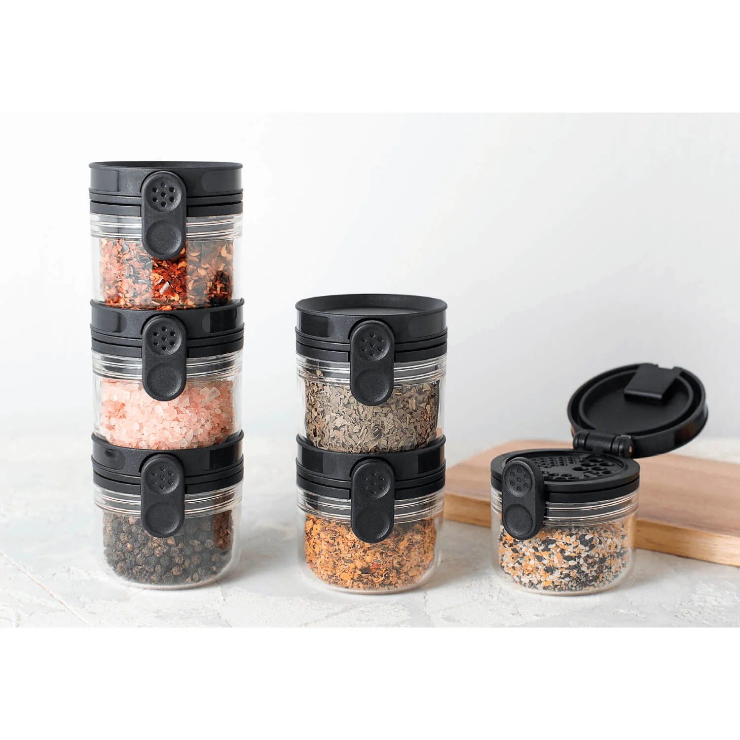 Dreamfarm Orlid Stackable Glass Jar with Double Lid - Black - Image 4