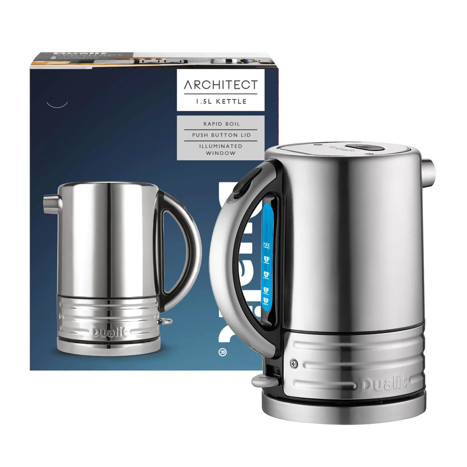 Dualit Architect 72905 1.5 Litre Jug Kettle - Black & Brushed Stainless Steel - Image 7
