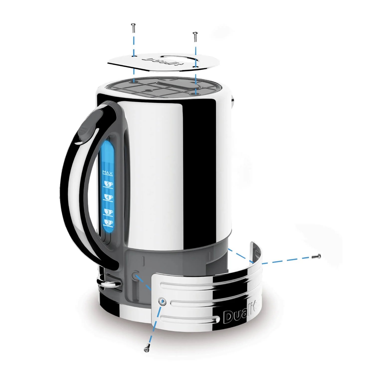 Dualit Architect 72926 1.5 Litre Jug Kettle - Grey & Stainless Steel - Image 4