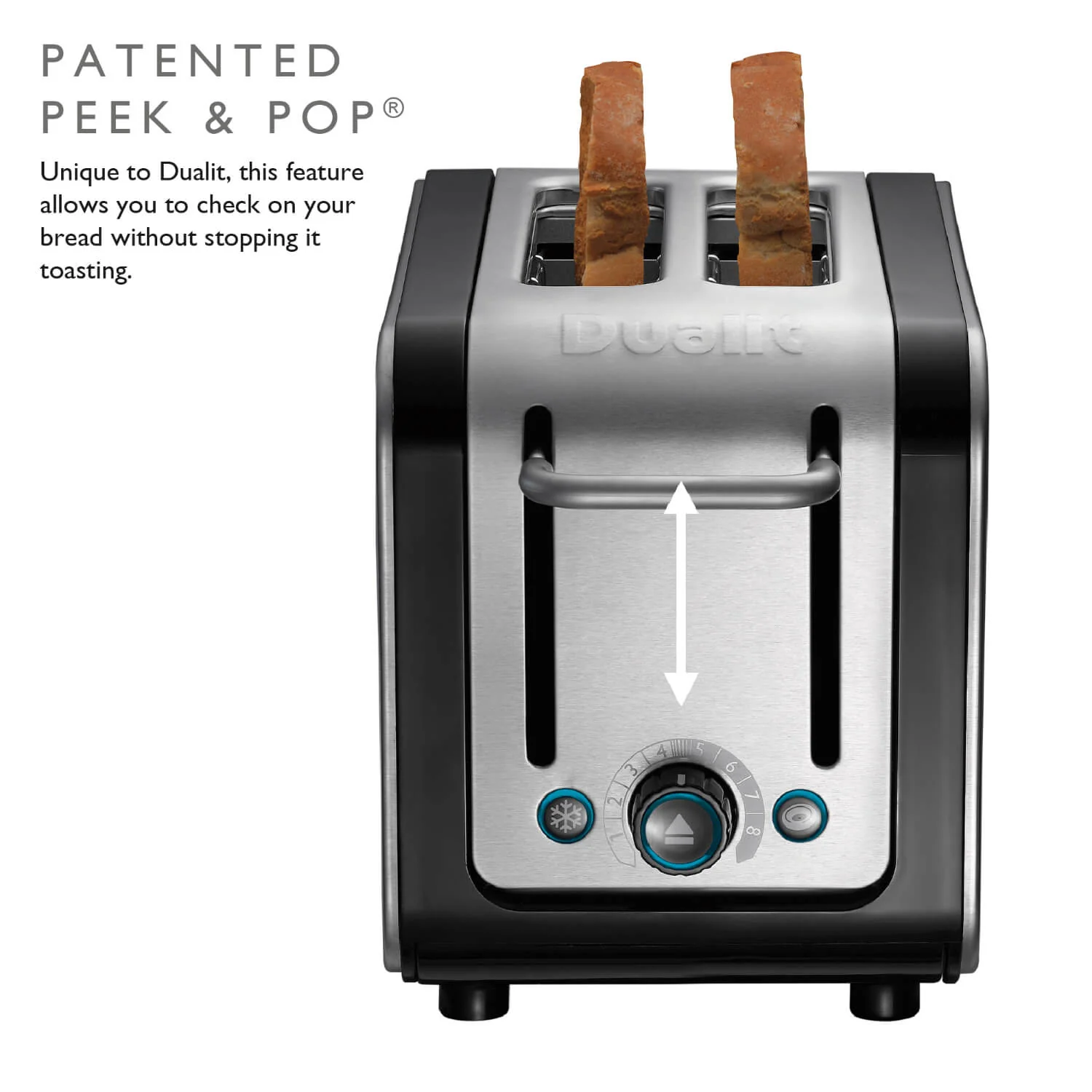 Dualit Architect 26505 2 Slot Toaster - Black & Brushed Stainless Steel - Image 6