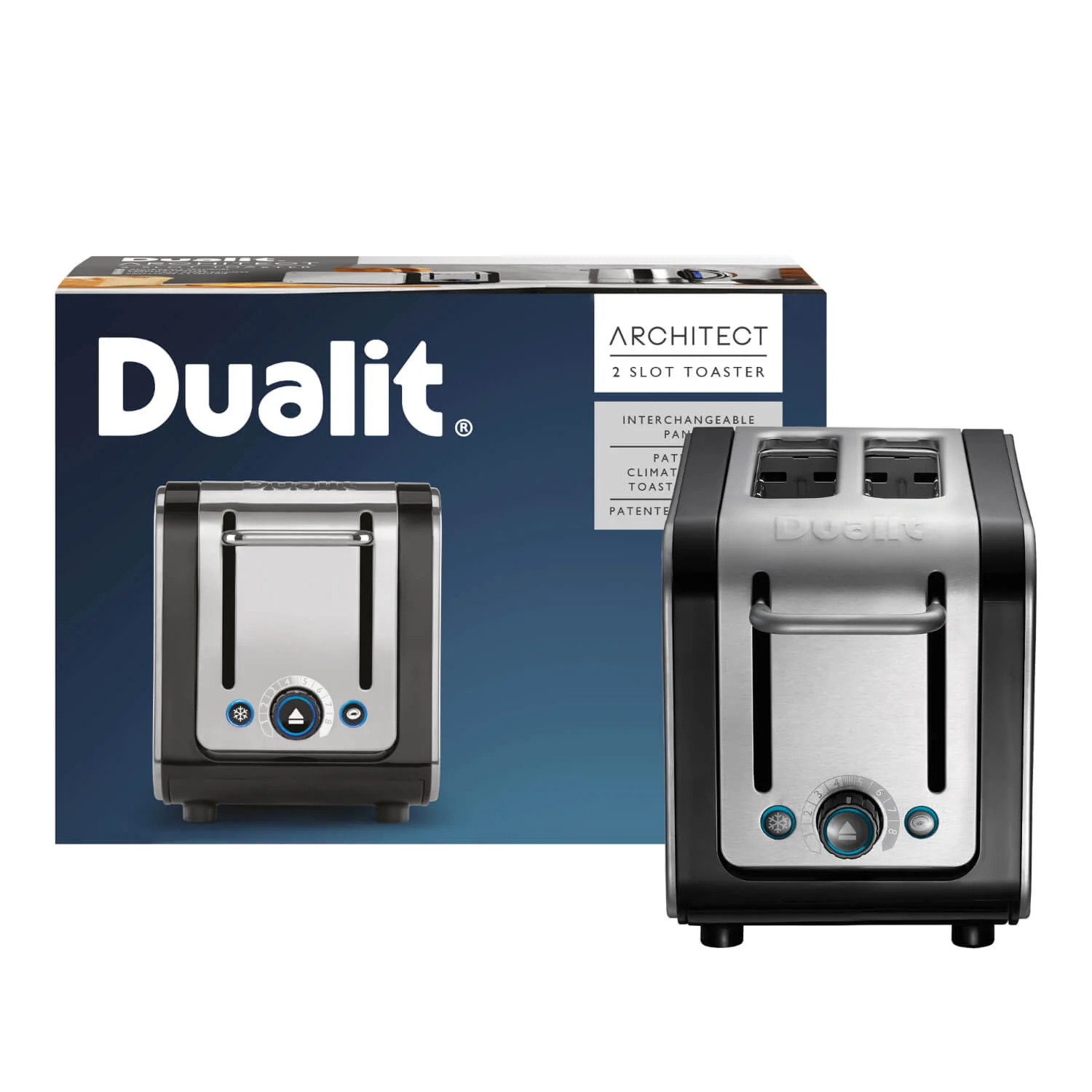 Dualit Architect 26505 2 Slot Toaster - Black & Brushed Stainless Steel - Image 7