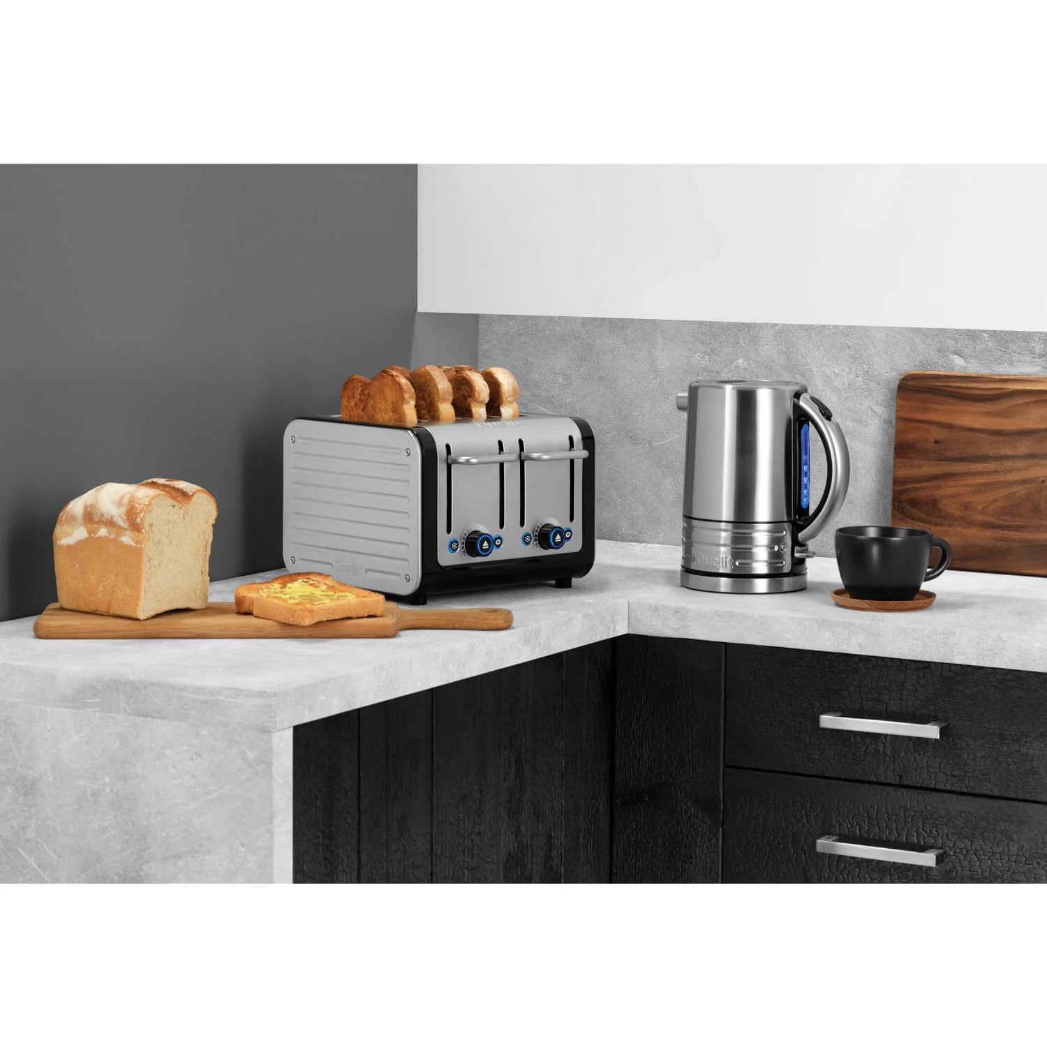 Dualit Architect 46505 4 Slot Toaster - Black & Brushed Stainless Steel - Image 10