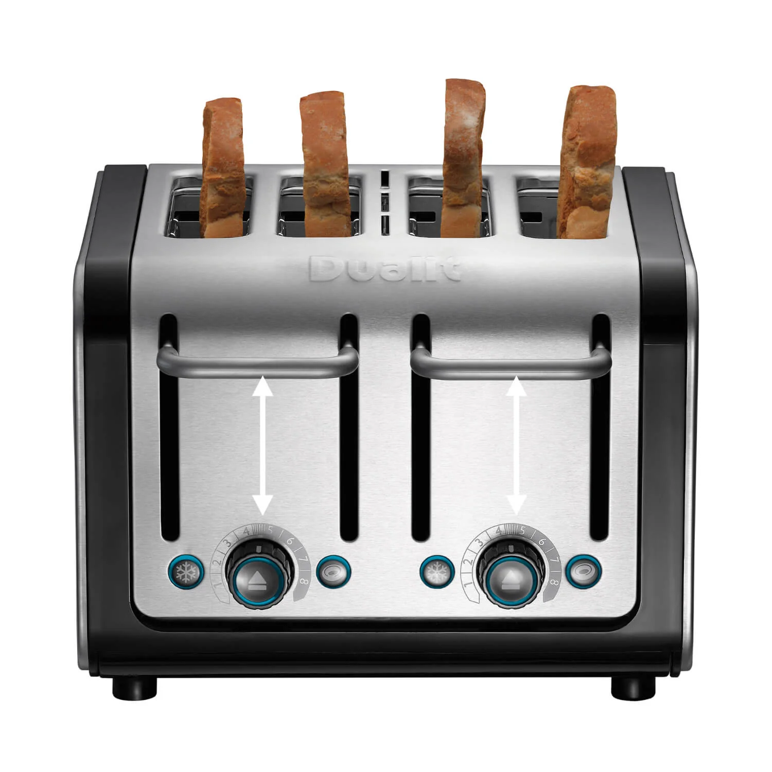 Dualit Architect 46505 4 Slot Toaster - Black & Brushed Stainless Steel - Image 3