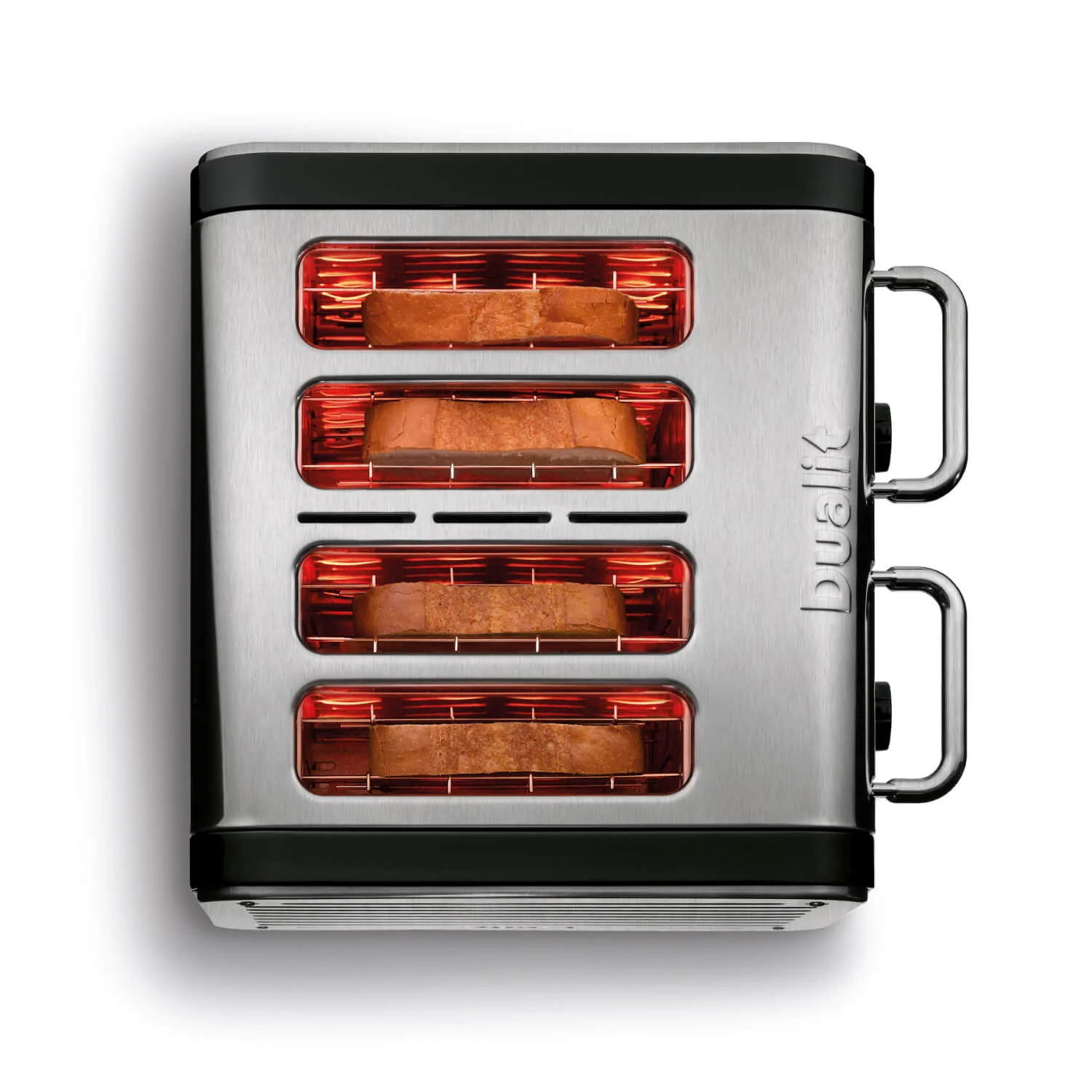Dualit Architect 46505 4 Slot Toaster - Black & Brushed Stainless Steel - Image 4