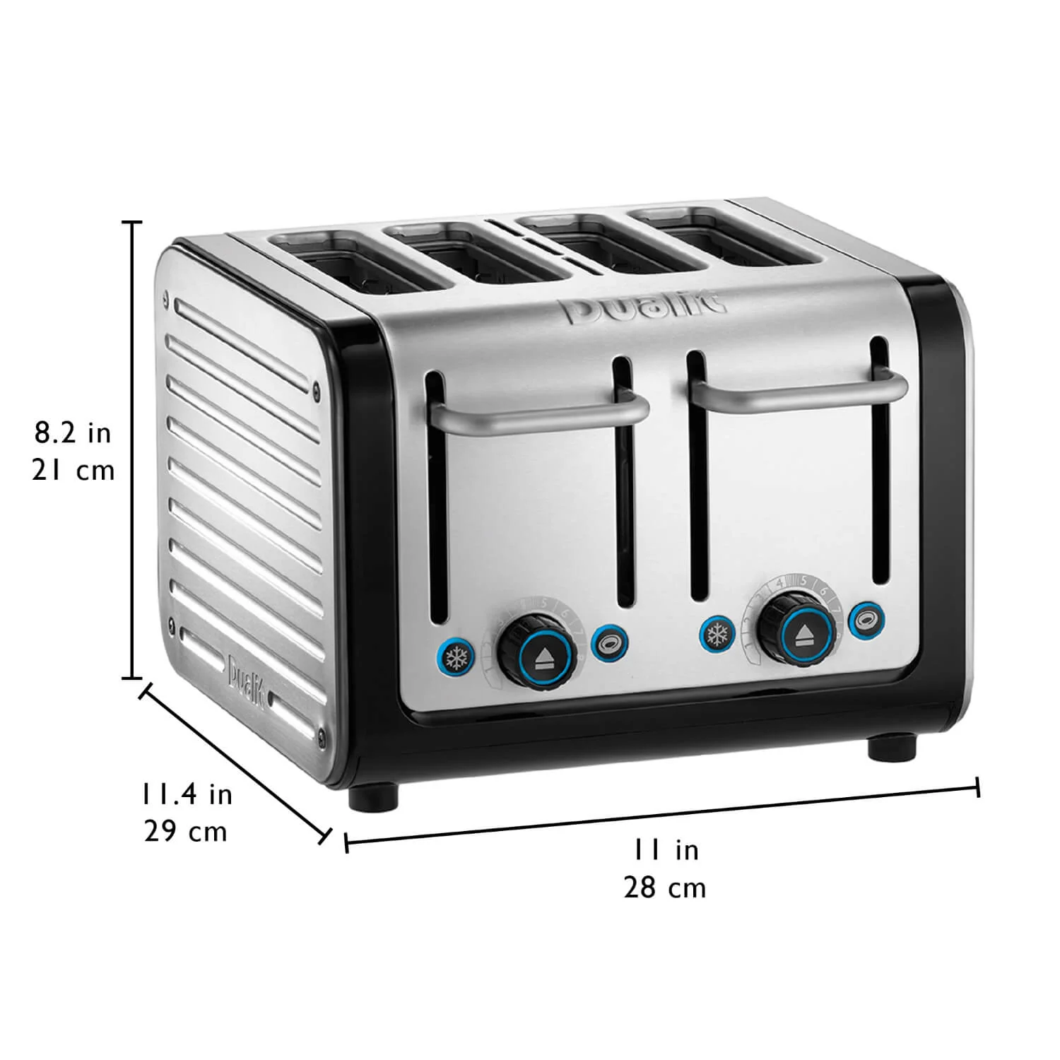 Dualit Architect 46505 4 Slot Toaster - Black & Brushed Stainless Steel - Image 7