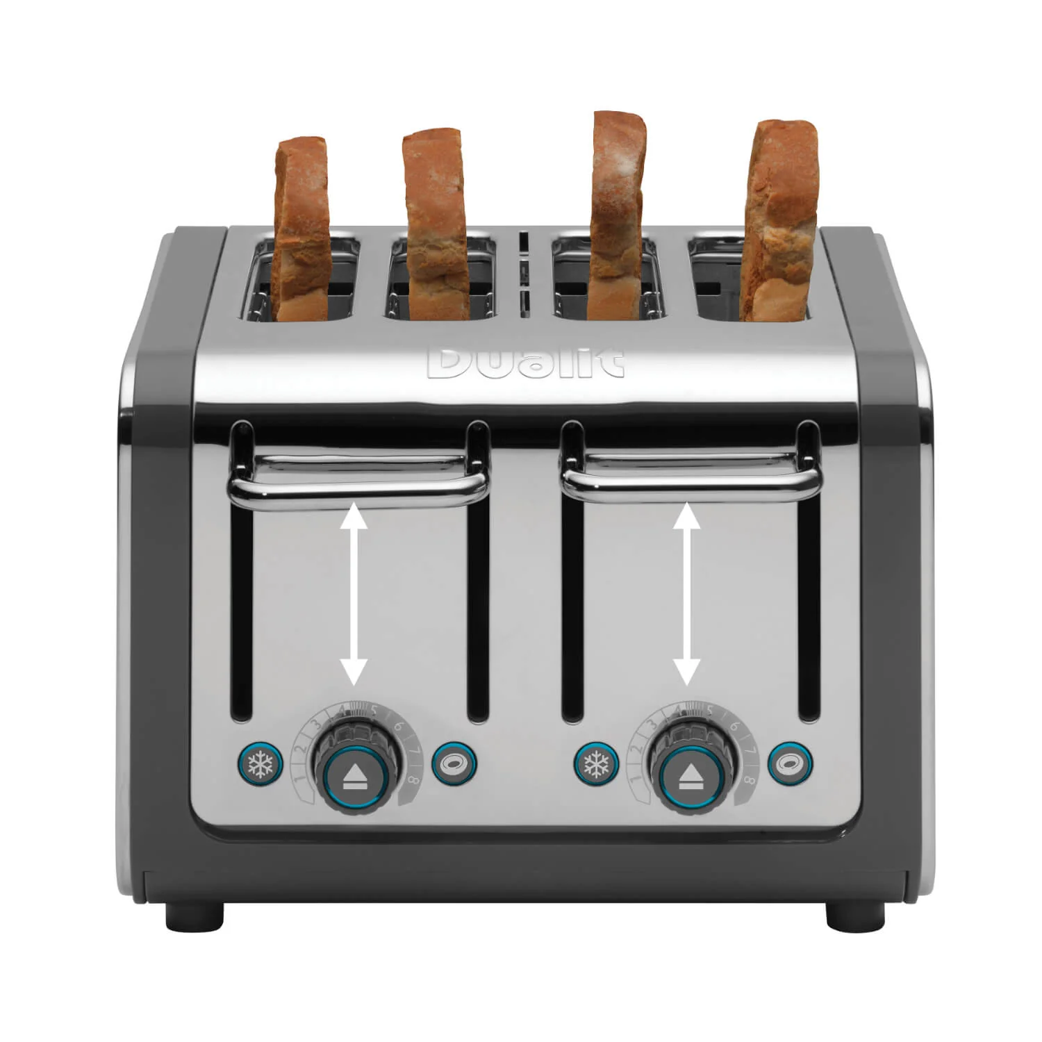 Dualit Architect 46526 4 Slot Toaster - Grey & Stainless Steel - Image 3
