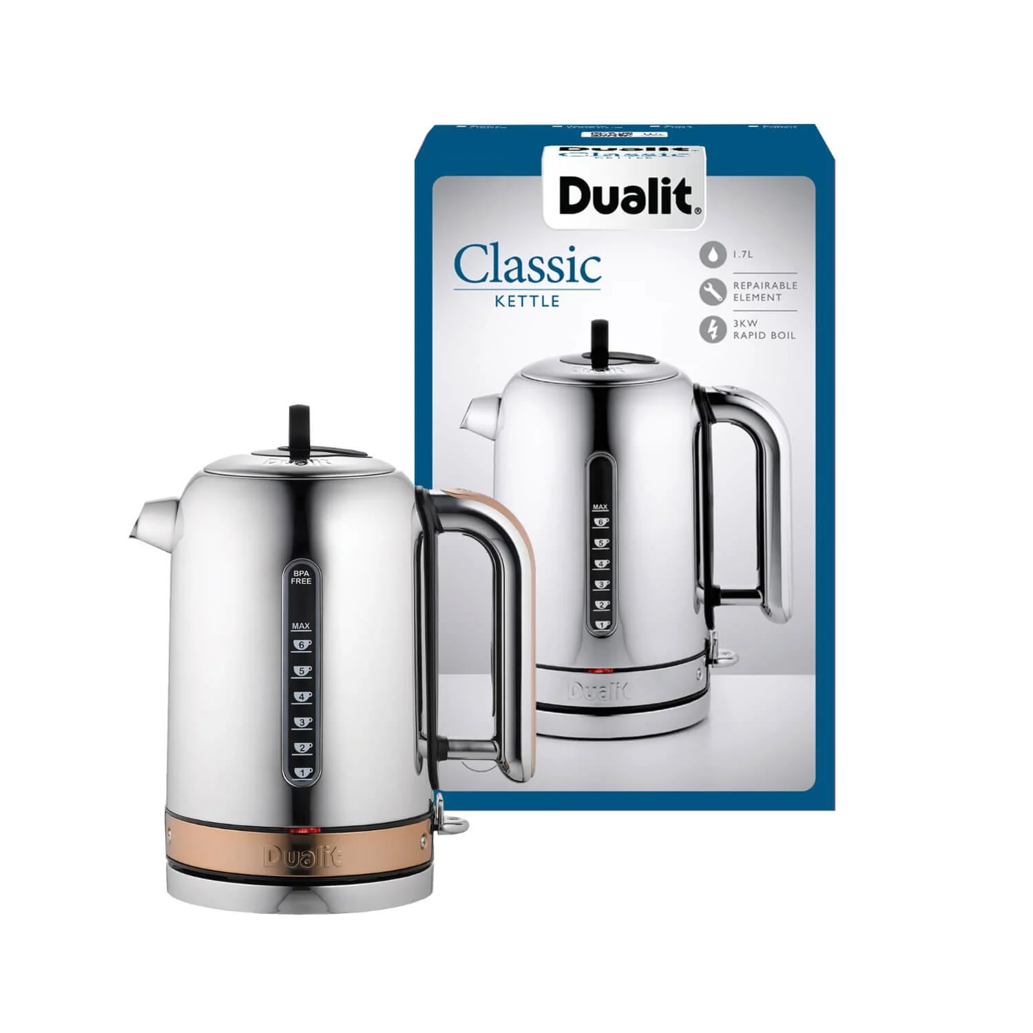 Dualit Classic 72820 1.7 Litre Kettle - Copper & Chrome - Image 4