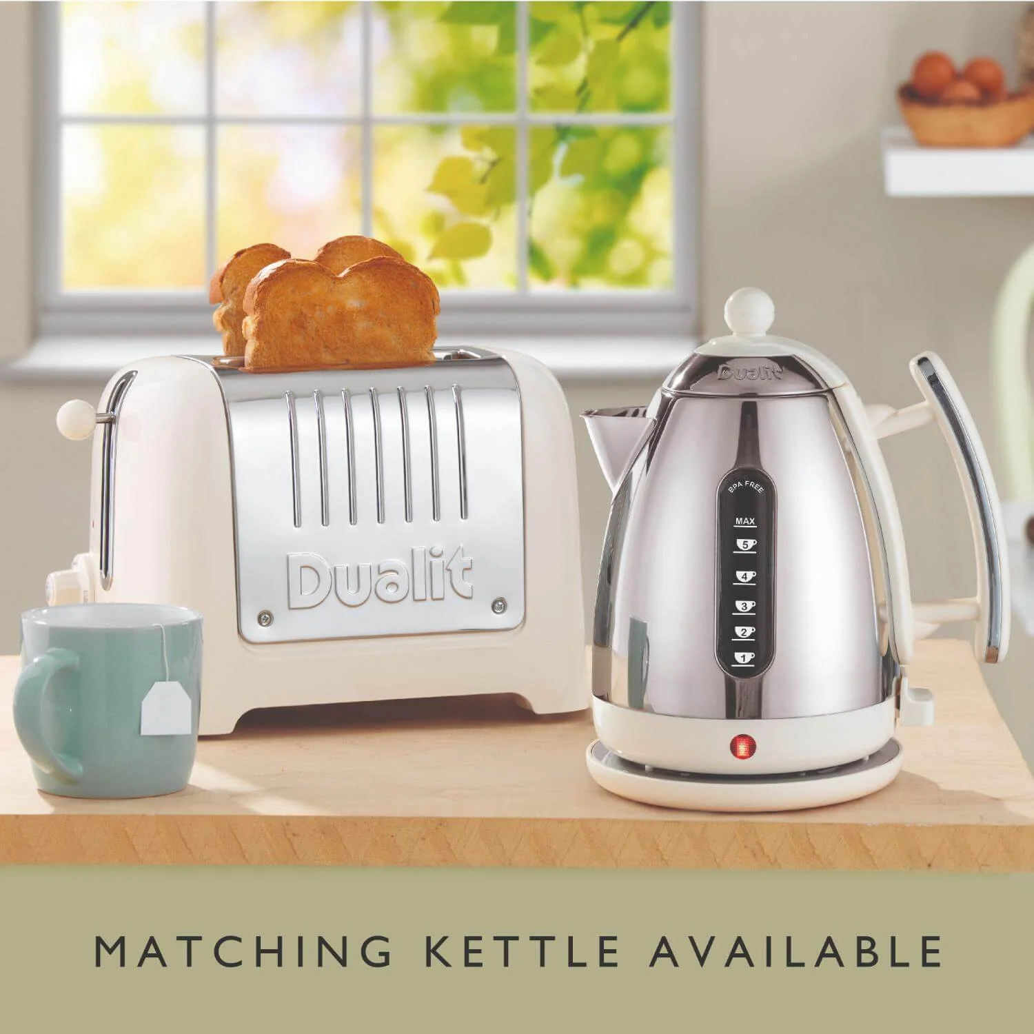 Dualit Lite 1.5 Litre Jug Kettle & 2-Slice Toaster Set - Canvas White & Chrome - Image 12