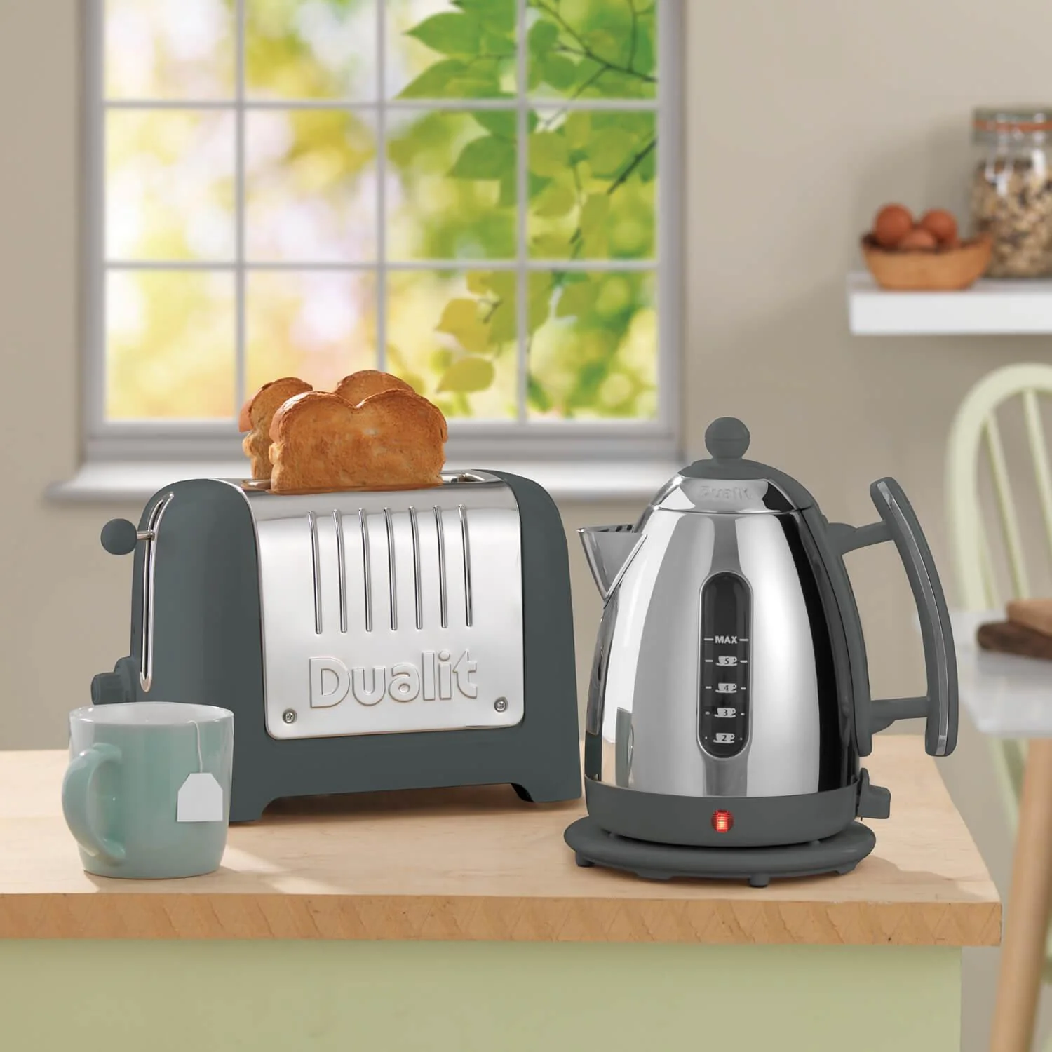 Dualit Lite Jug Kettle & 2 Slice Toaster Set - Polished Grey - Image 13