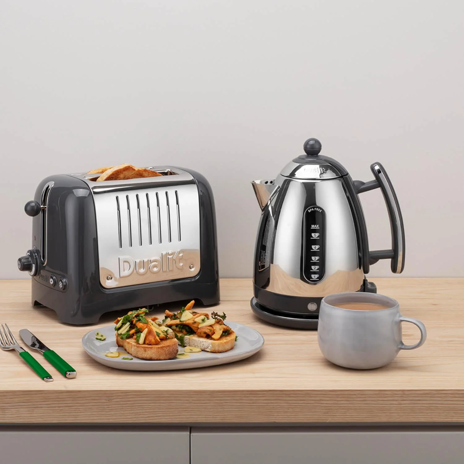 Dualit Lite Jug Kettle & 2 Slice Toaster Set - Polished Grey - Image 14