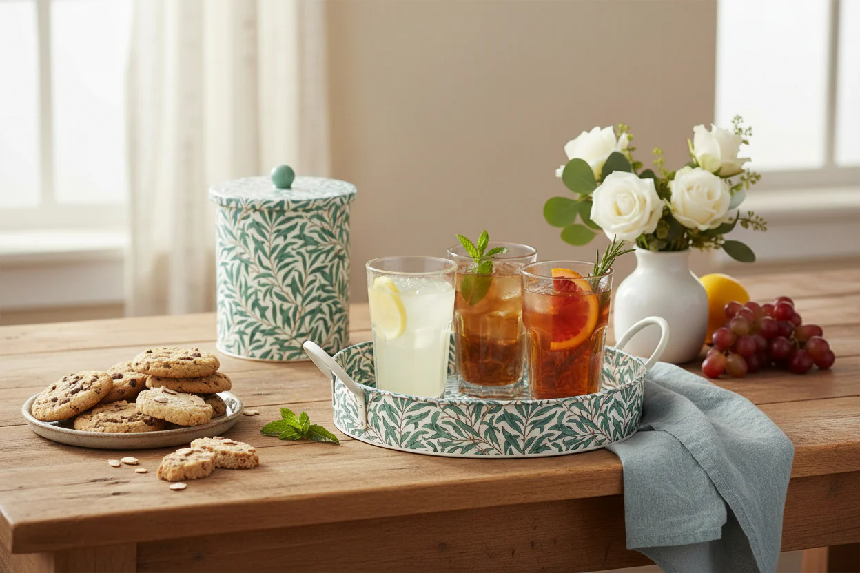 Elite Tins Arts & Crafts Medium Biscuit Barrel - Willow - Image 3