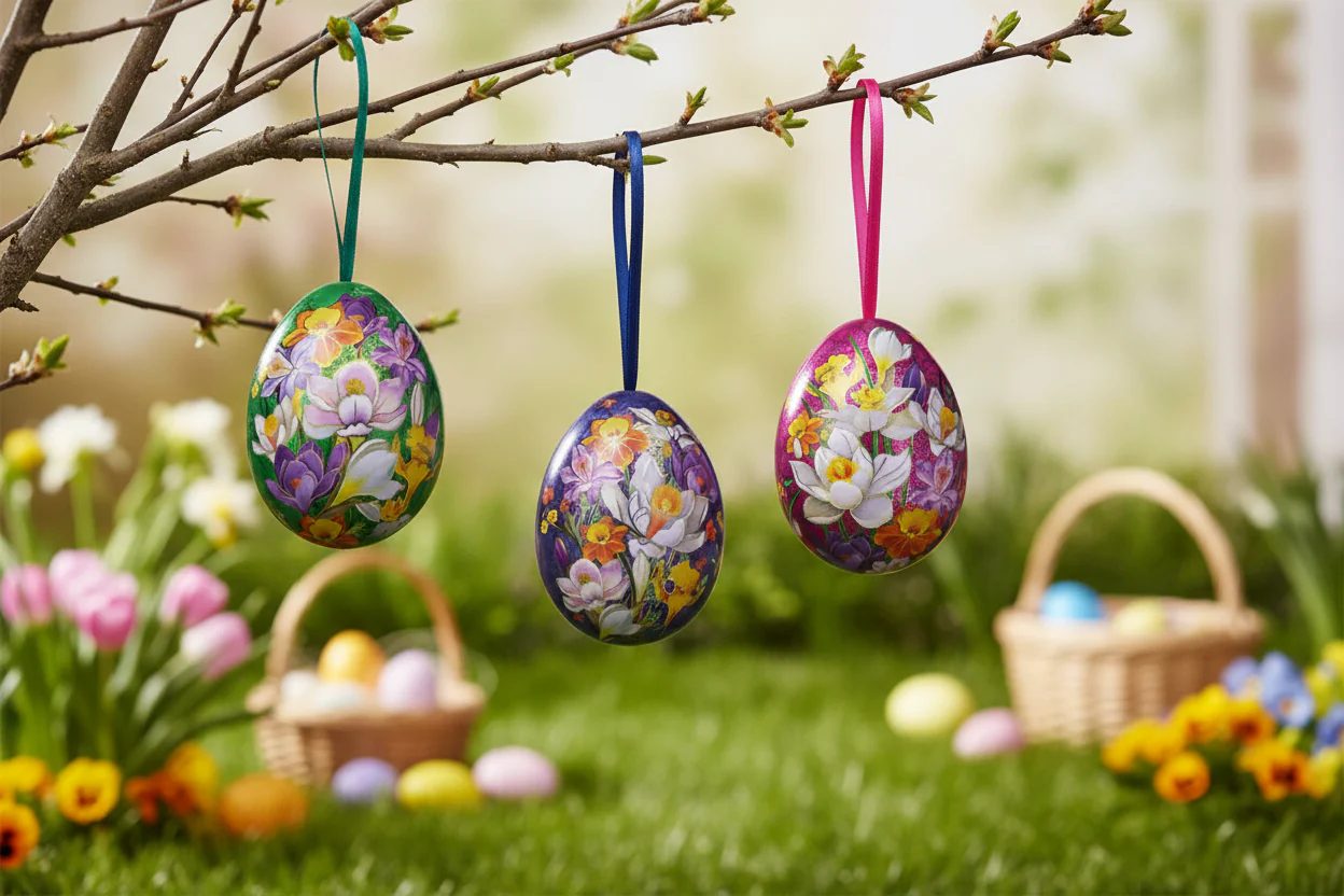 Elite Tins Cloisonné Mini Hanging Egg Shaped Tin - Assorted - Image 6
