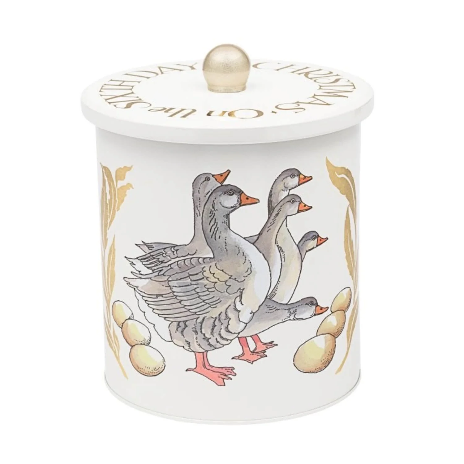 Emma Bridgewater Christmas Biscuit Barrel - Six Geese A-Laying