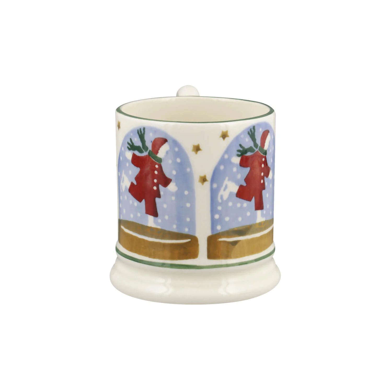 Emma Bridgewater Festive Half Pint Mug - Ice Skater Snow Globe - Image 2