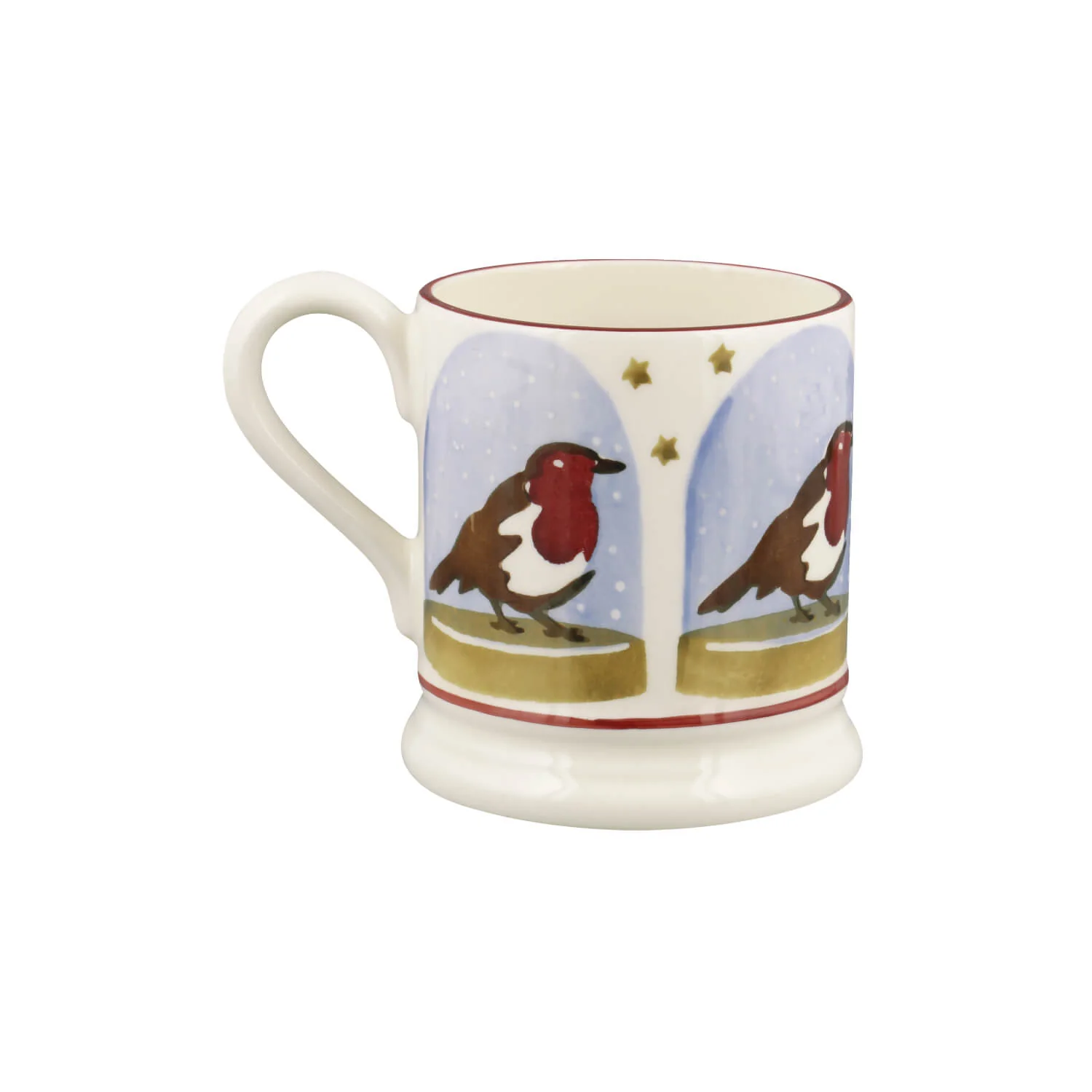 Emma Bridgewater Festive Half Pint Mug - Robin Snow Globe - Image 4