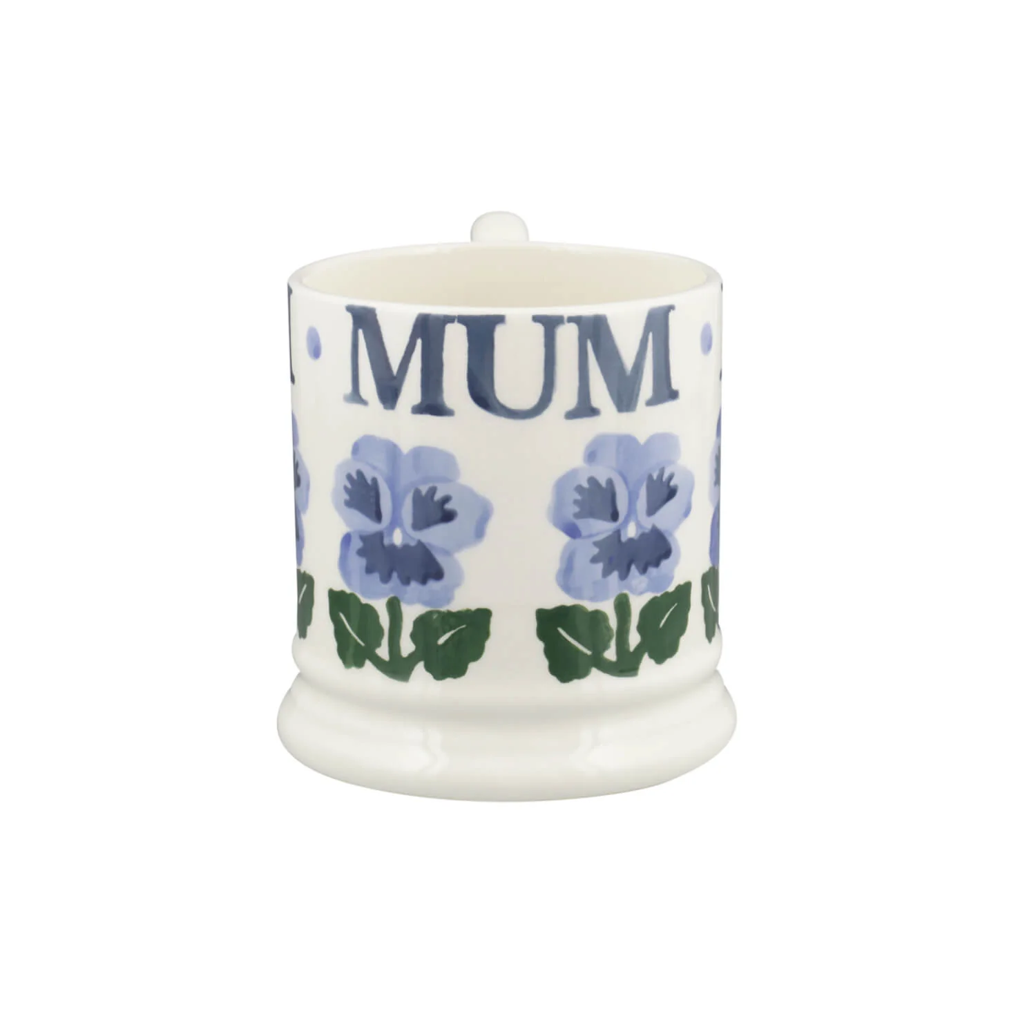 Emma Bridgewater Half Pint Mug - Blue Pansies - Mum - Image 2