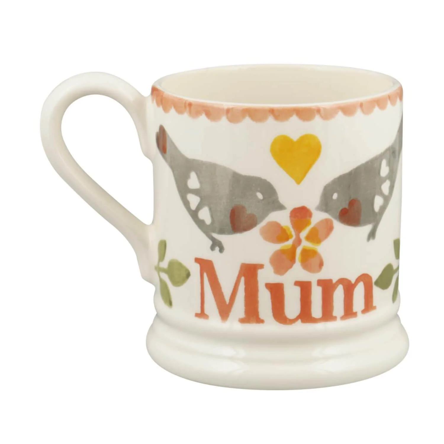 Emma Bridgewater Lovebirds Coral Half Pint Mug - Mum - Image 3