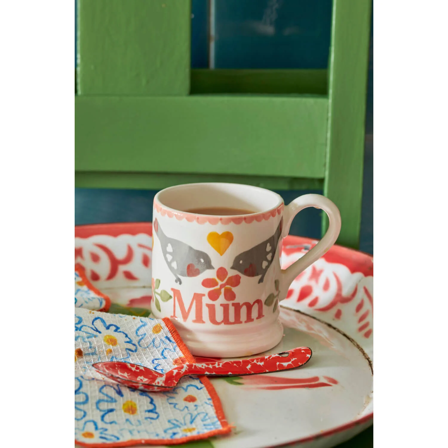 Emma Bridgewater Lovebirds Coral Half Pint Mug - Mum - Image 4
