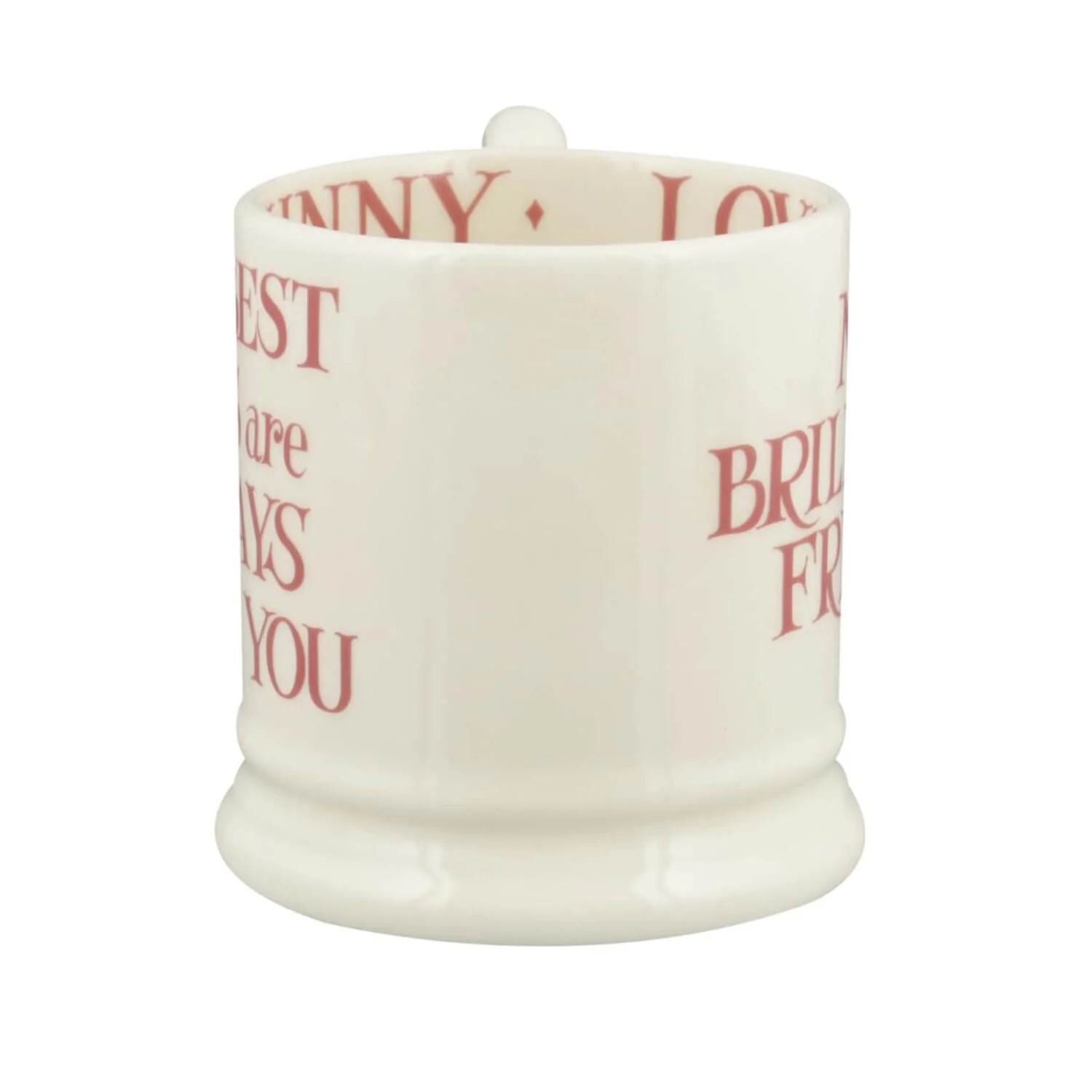 Emma Bridgewater Pink Toast Half Pint Mug - My Brilliant Friend - Image 2