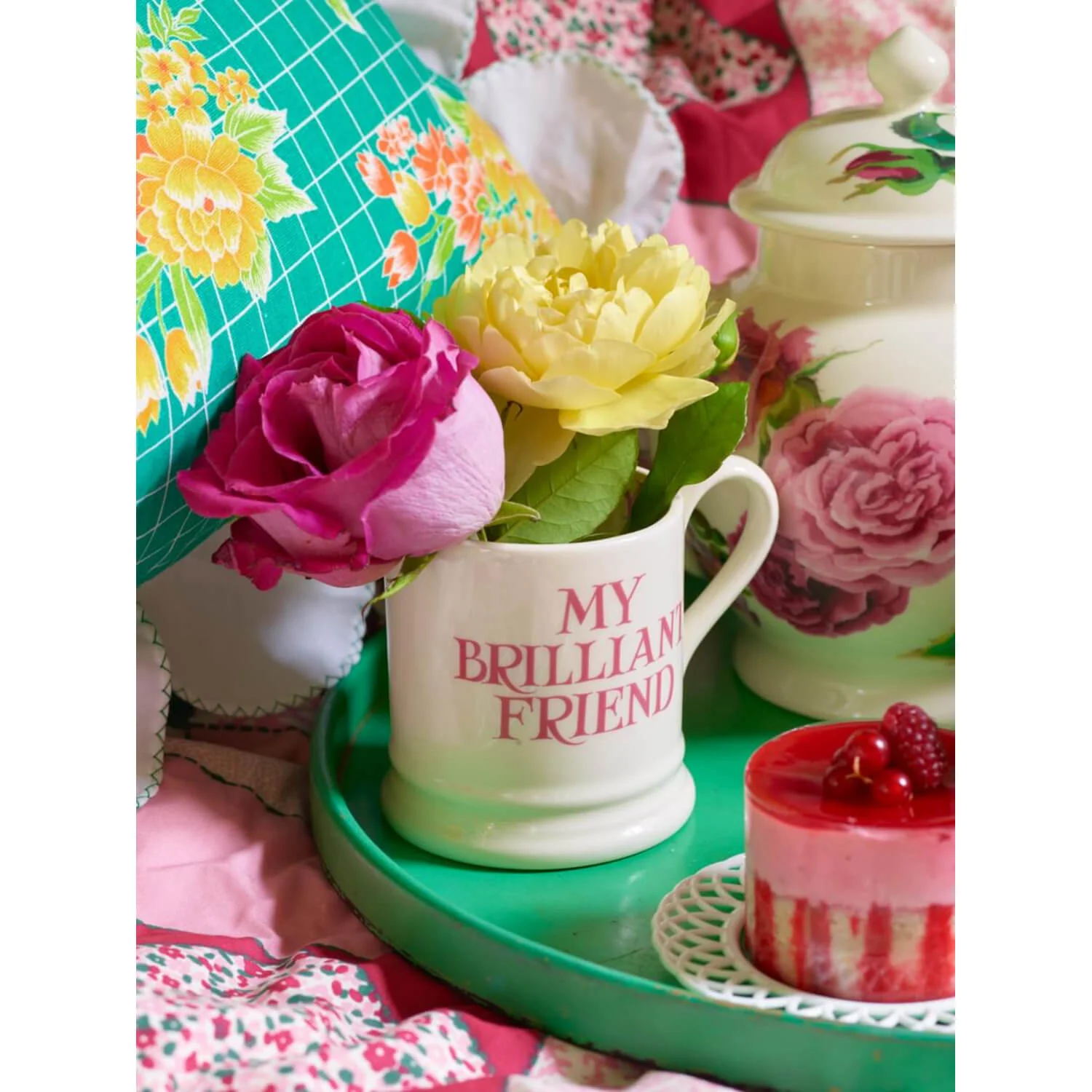 Emma Bridgewater Pink Toast Half Pint Mug - My Brilliant Friend - Image 5
