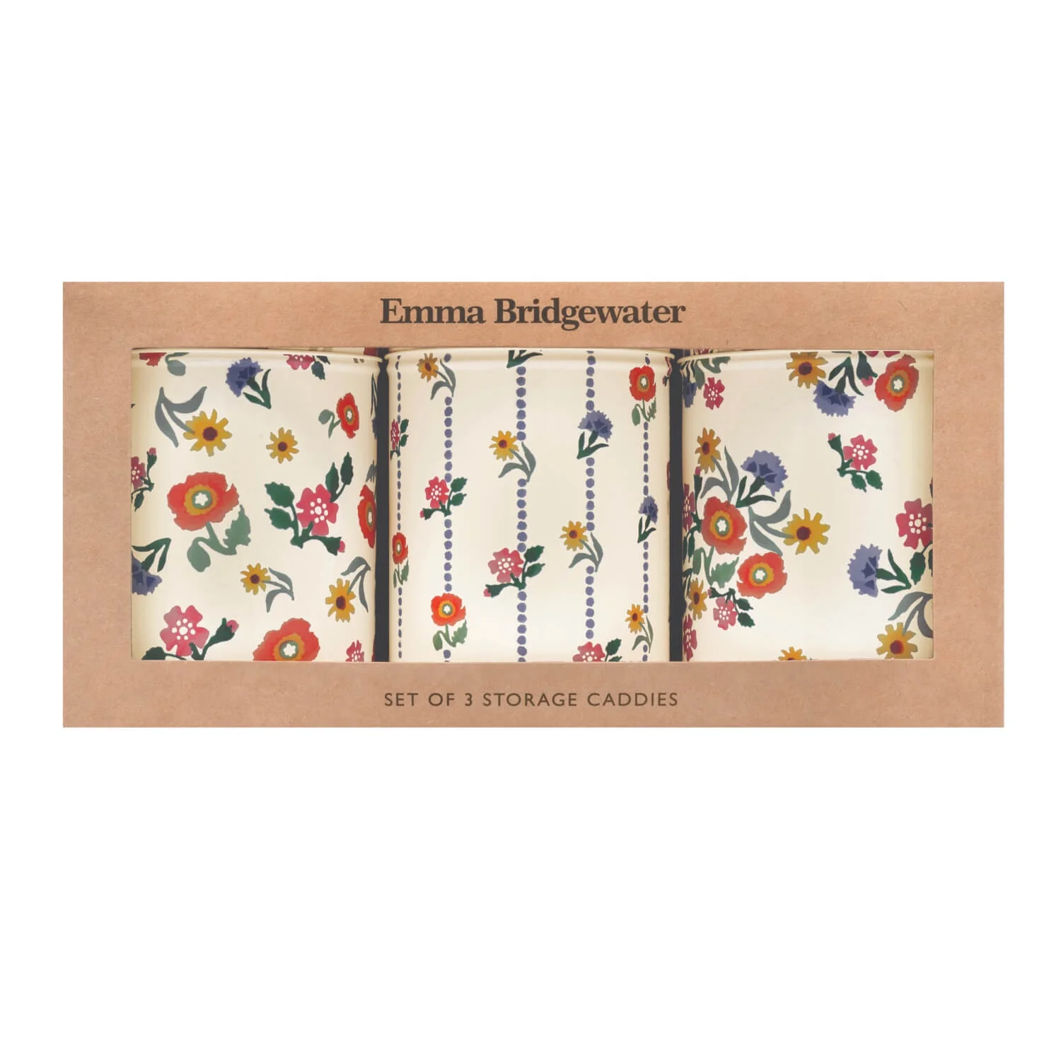 Emma Bridgewater Set Of 3 Round Caddies - Poppies