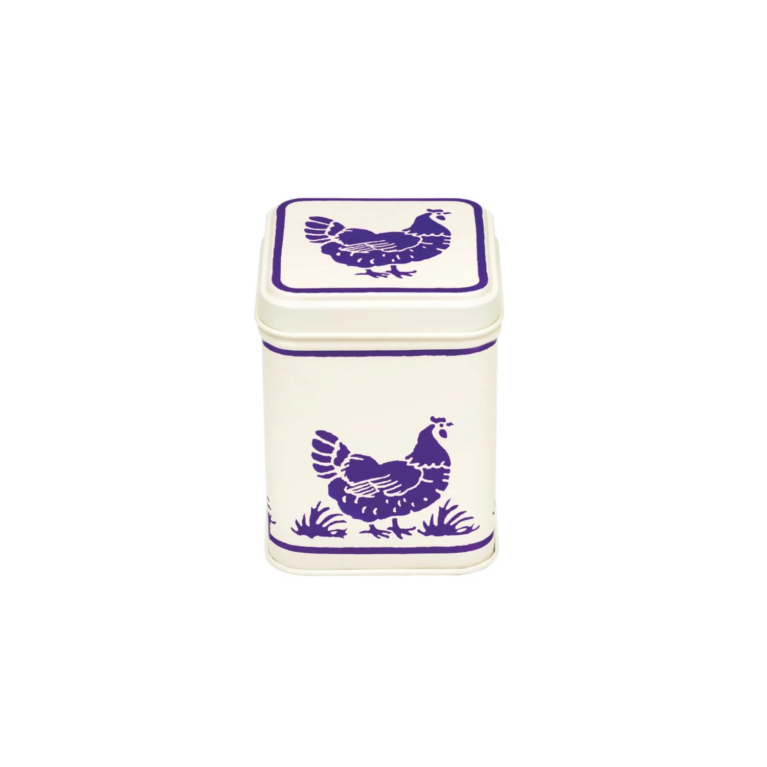 Emma Bridgewater Small Square Tin - Blue Hens
