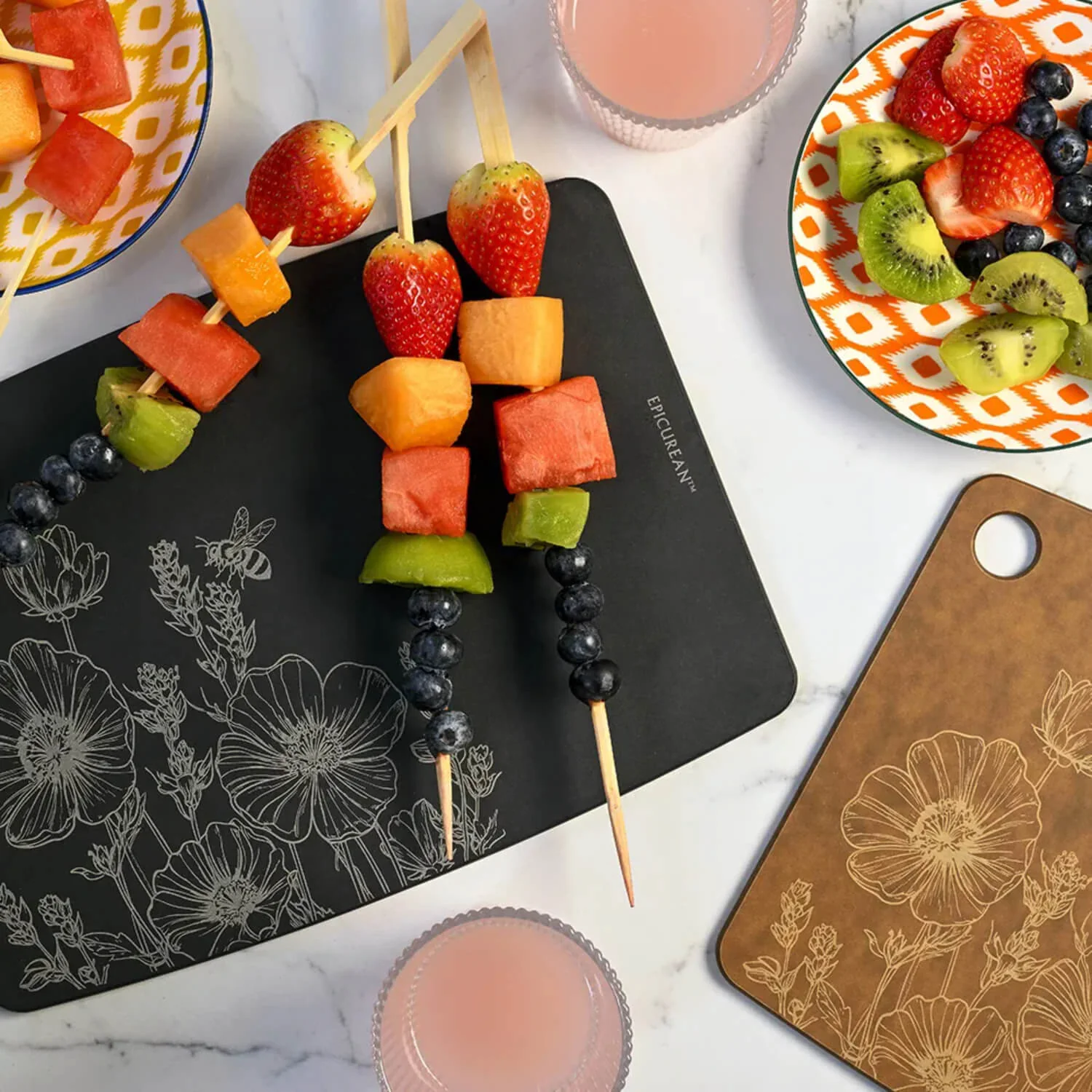 Epicurean™ Slate Coloured 29.8cm x 21.5cm Cutting Board - Wildflowers - Image 2