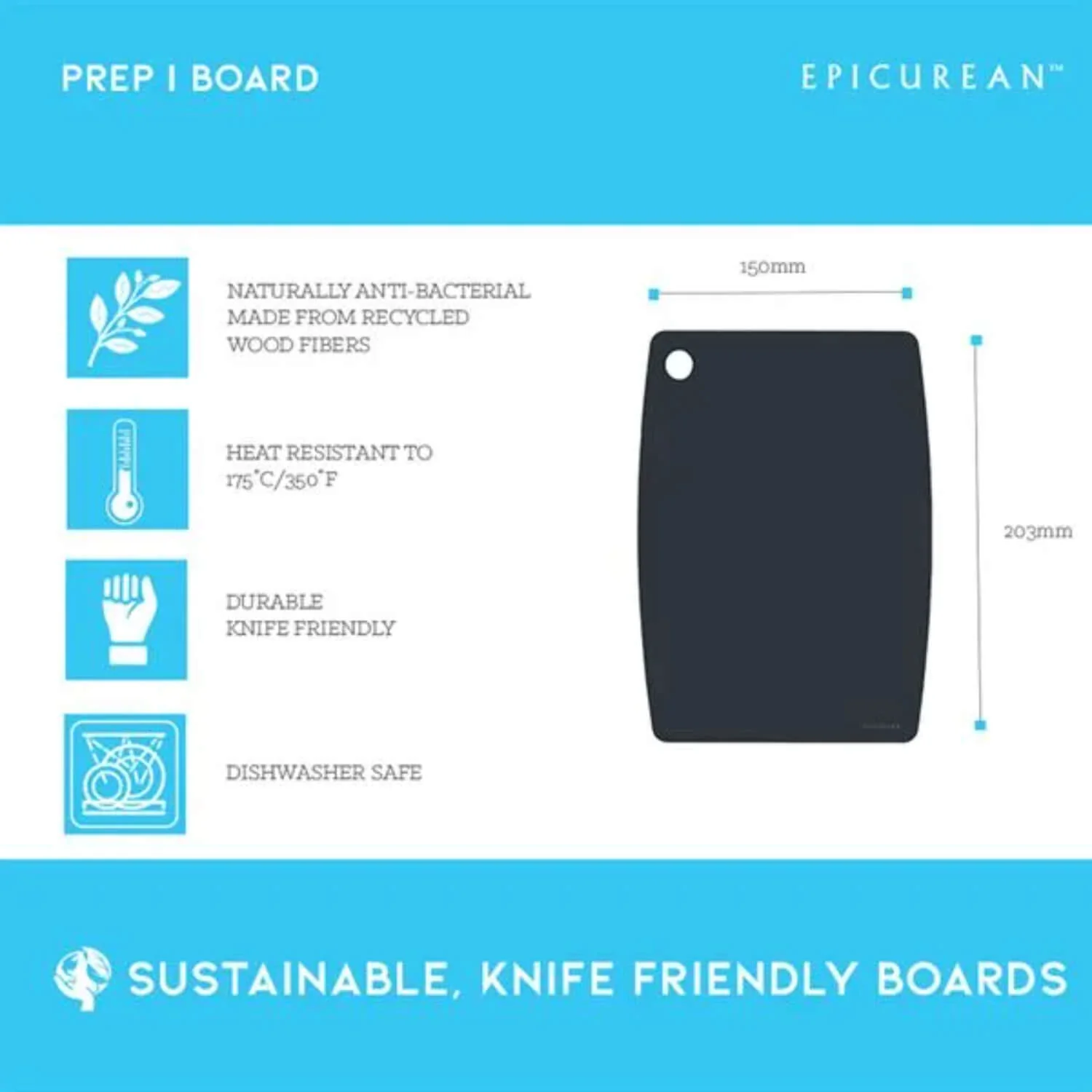 Epicurean Small Preparation Board - Slate - Image 2