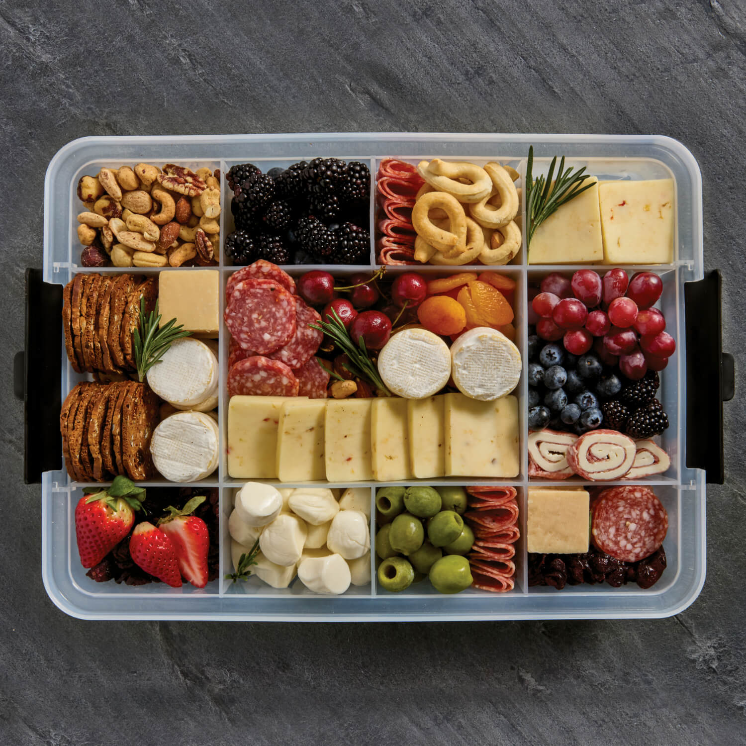 Farberware Build-a-Board 30cm x 40.5cm Snacklebox Bamboo Board with Lid - Large - Image 8