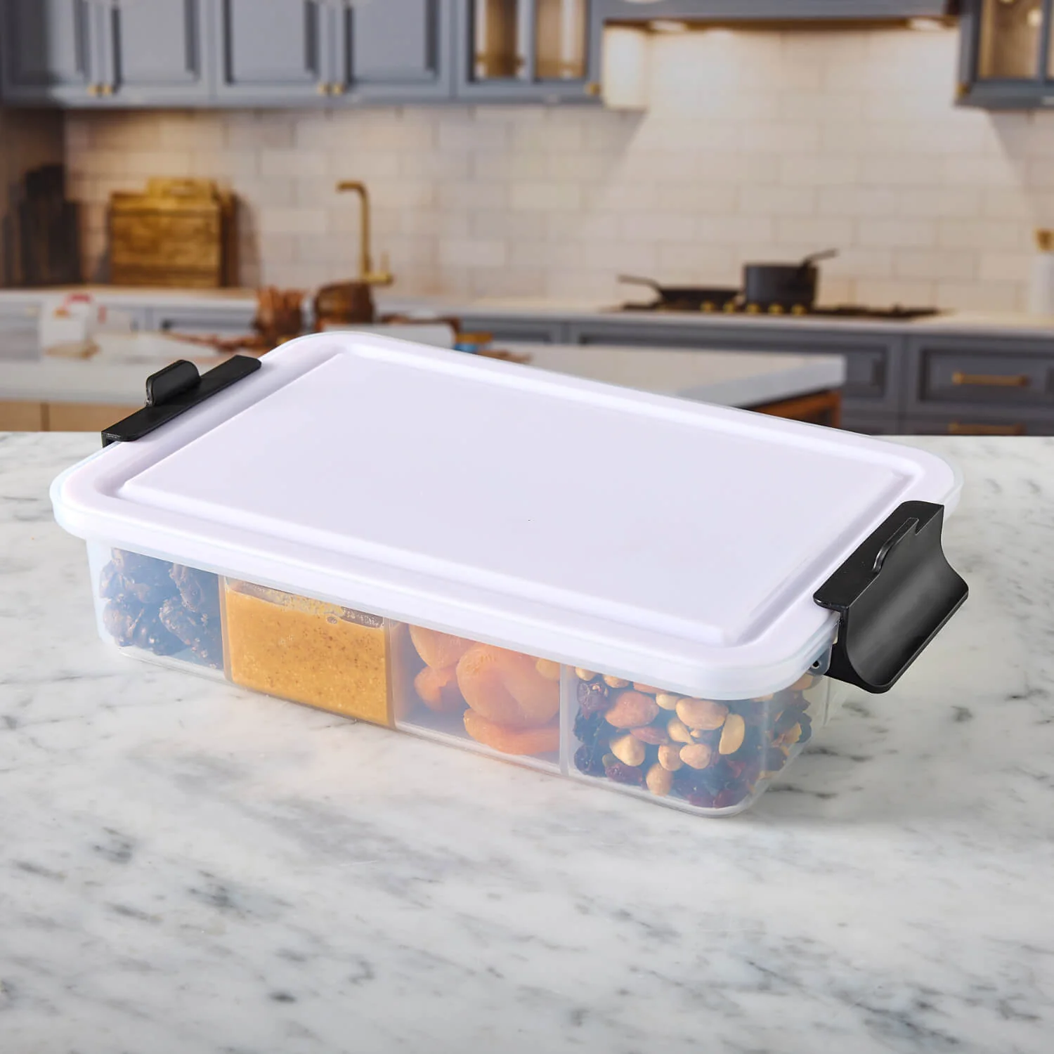 Farberware Build-a-Board 20cm x 32cm Snacklebox Polypropylene Board with Lid - Small - Image 6