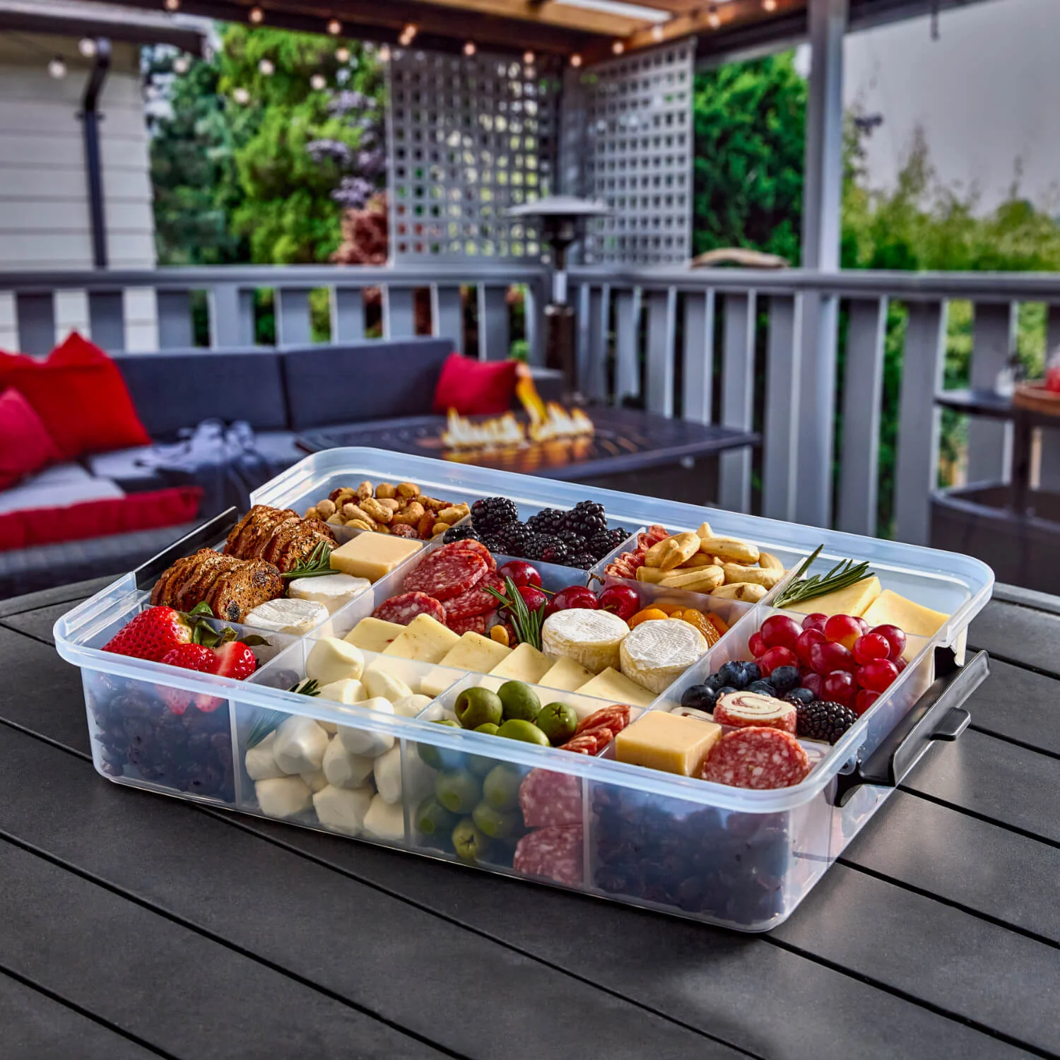 Farberware Build-a-Board 30cm x 40.5cm Snacklebox Polypropylene Board with Lid - Large - Image 8