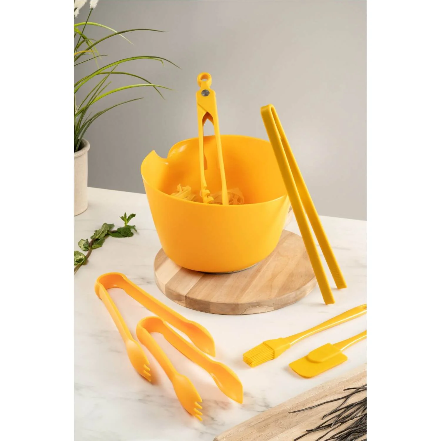 Fusion Twist Silicone Mini Pastry Brush & Jar Scraper Set - Yellow - Image 4