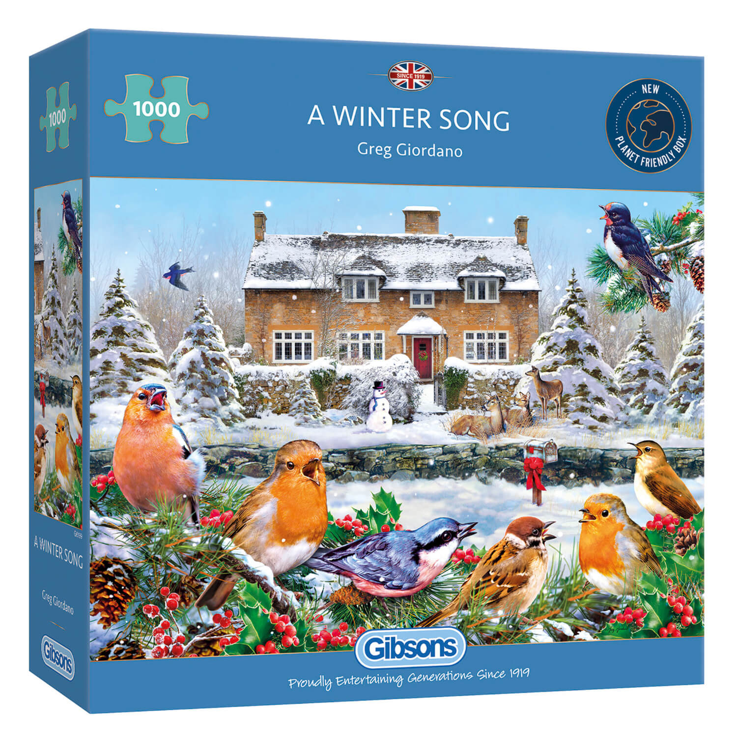 Gibsons 1000 Piece Jigsaw Puzzle - A Winter Song - Image 2