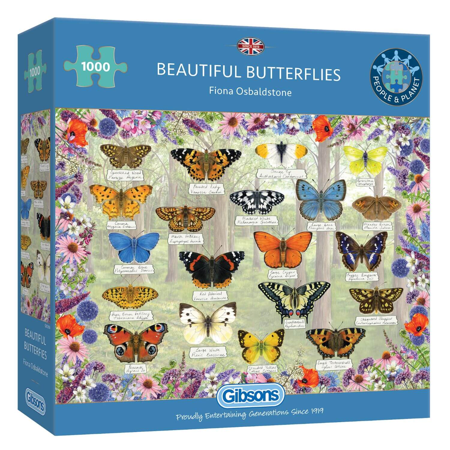 Gibsons 1000 Piece Jigsaw Puzzle - Beautiful Butterflies - Image 2