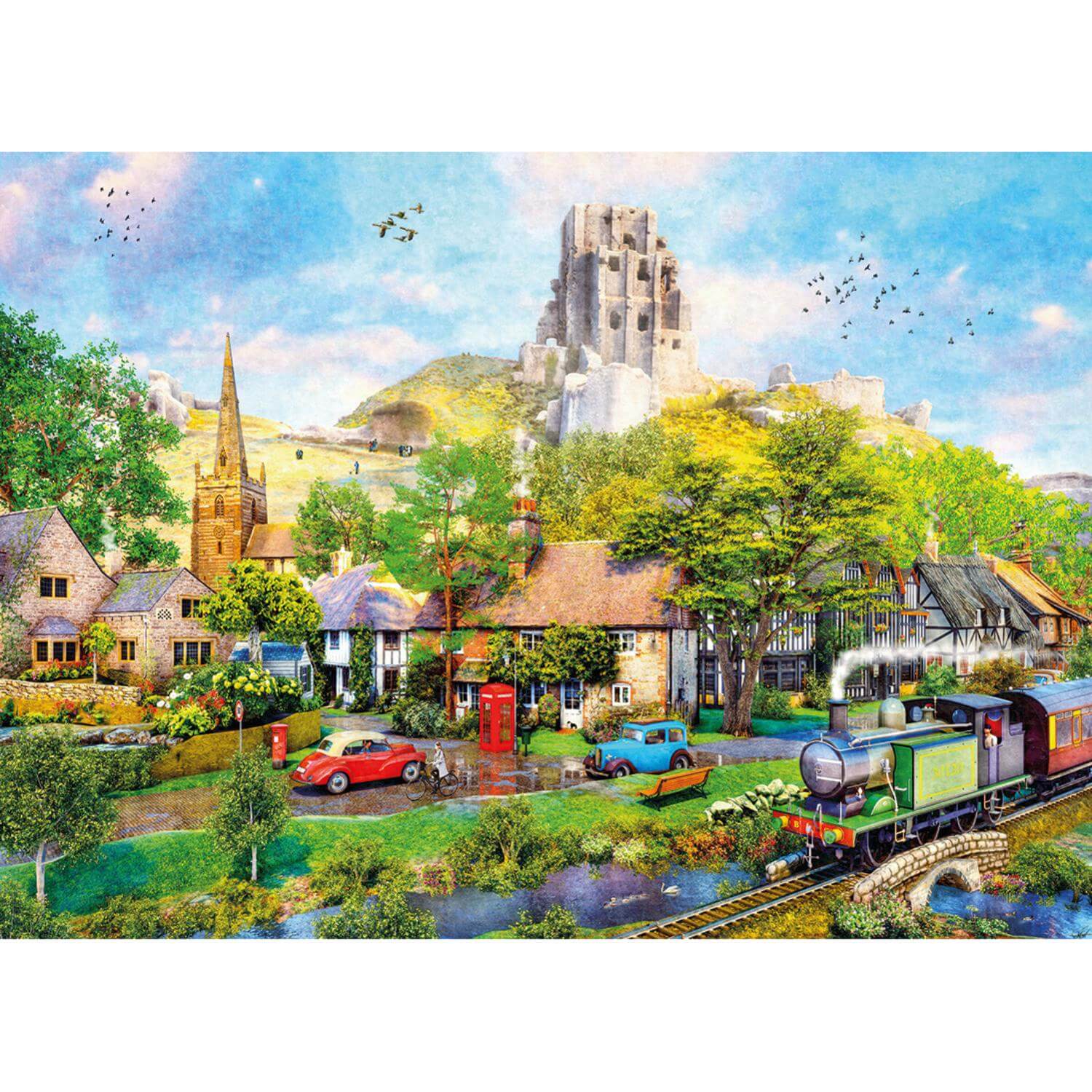 Gibsons 1000 Piece Jigsaw Puzzle - Below Corfe Castle