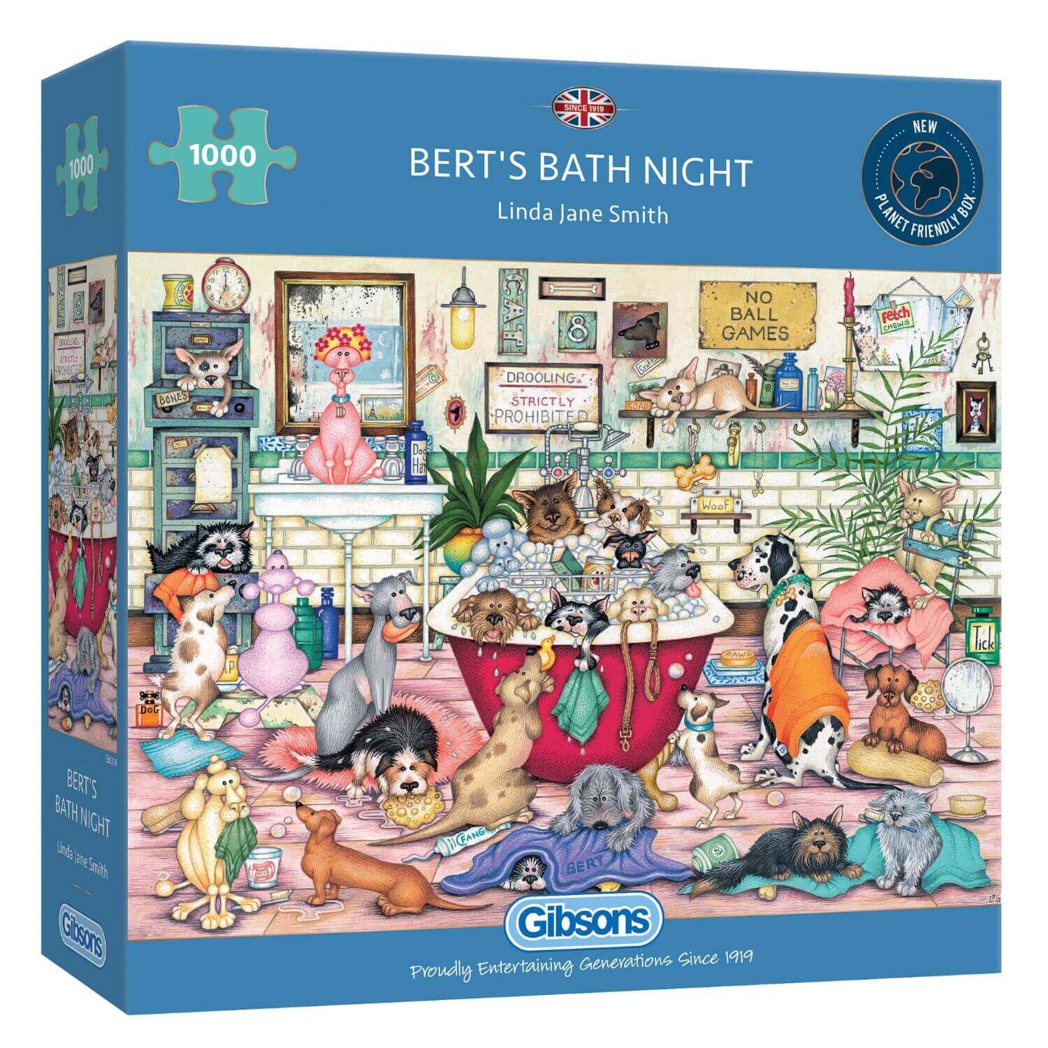 Gibsons 1000 Piece Jigsaw Puzzle - Bert's Bath Night - Image 2