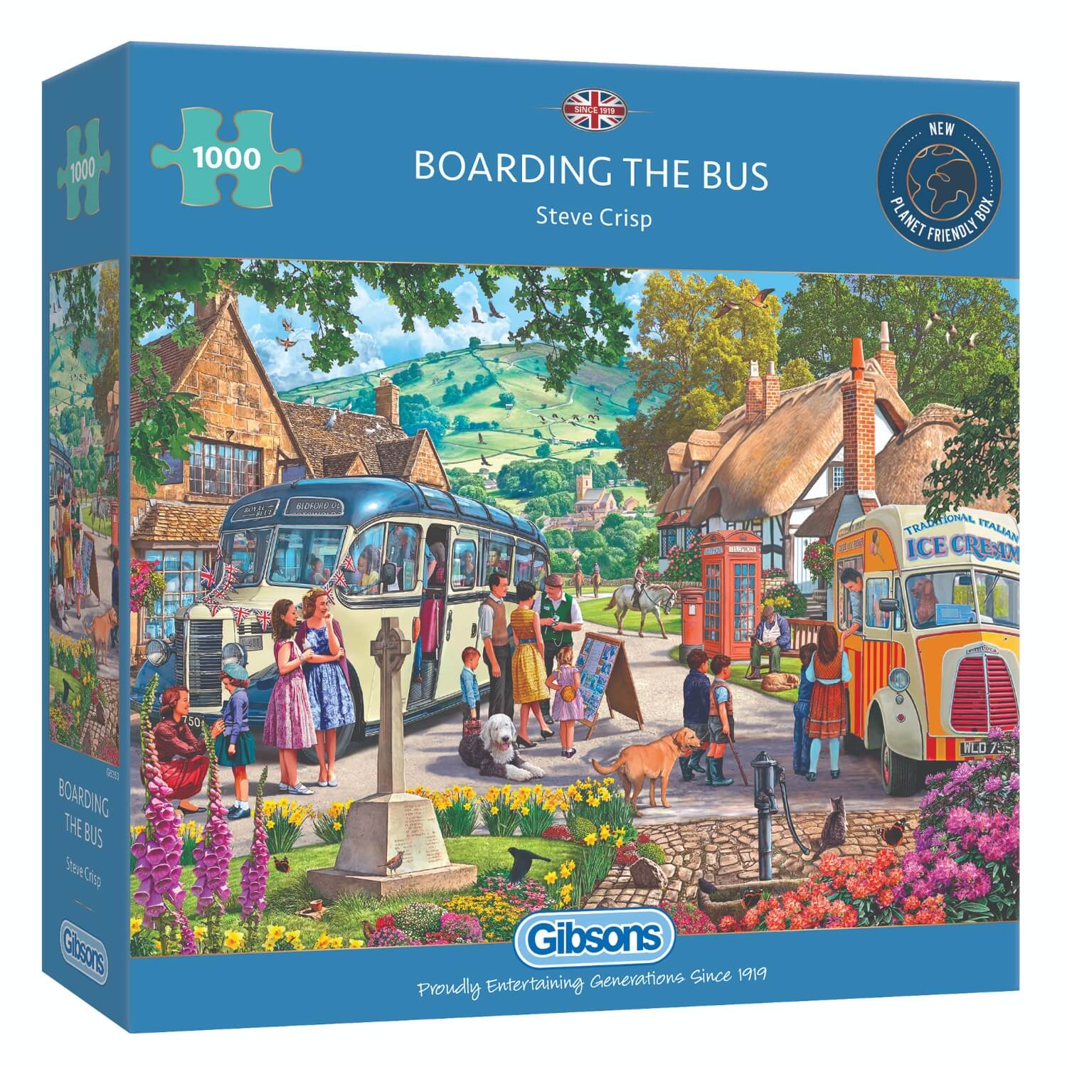 Gibsons 1000 Piece Jigsaw Puzzle - Boarding The Bus - Image 2