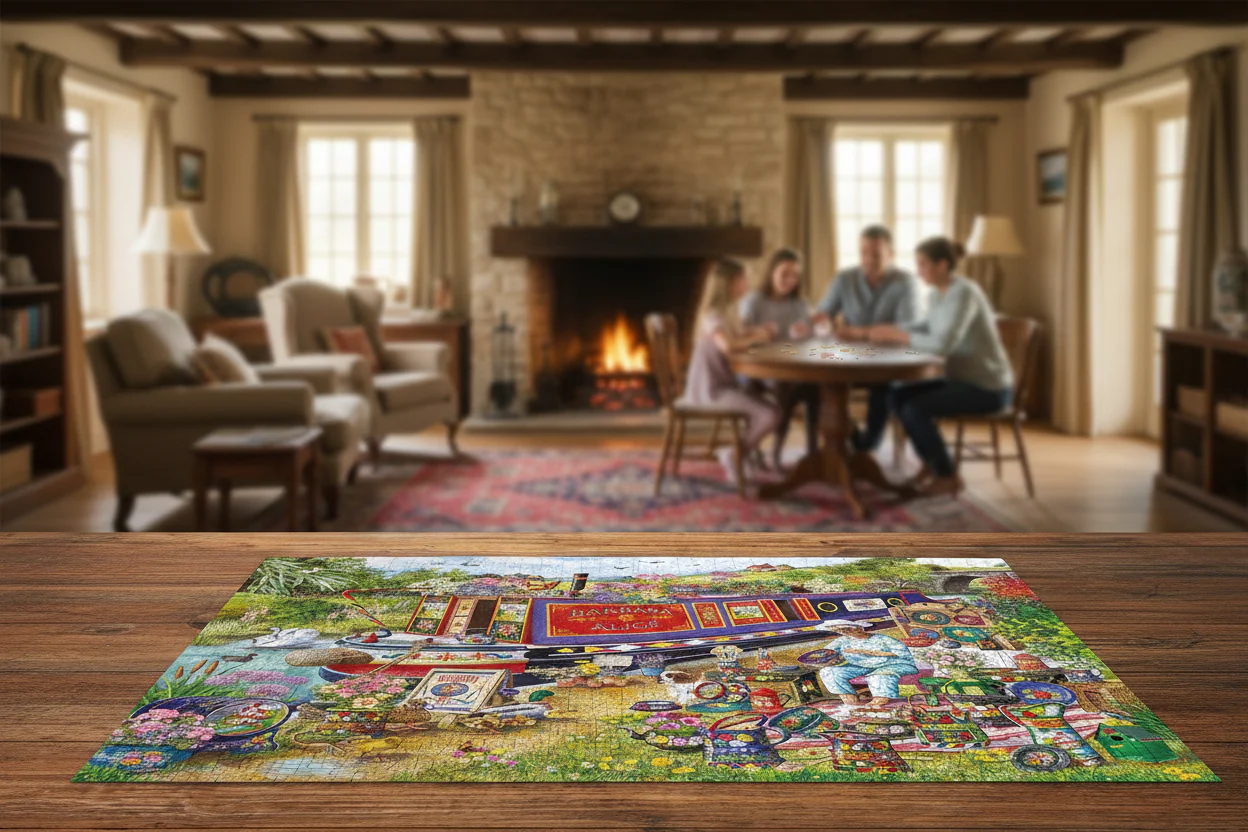 Gibsons 1000 Piece Jigsaw Puzzle - Canal Boat Blooms - Image 4