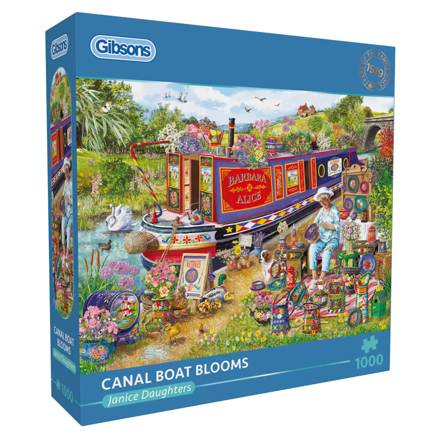 Gibsons 1000 Piece Jigsaw Puzzle - Canal Boat Blooms - Image 5