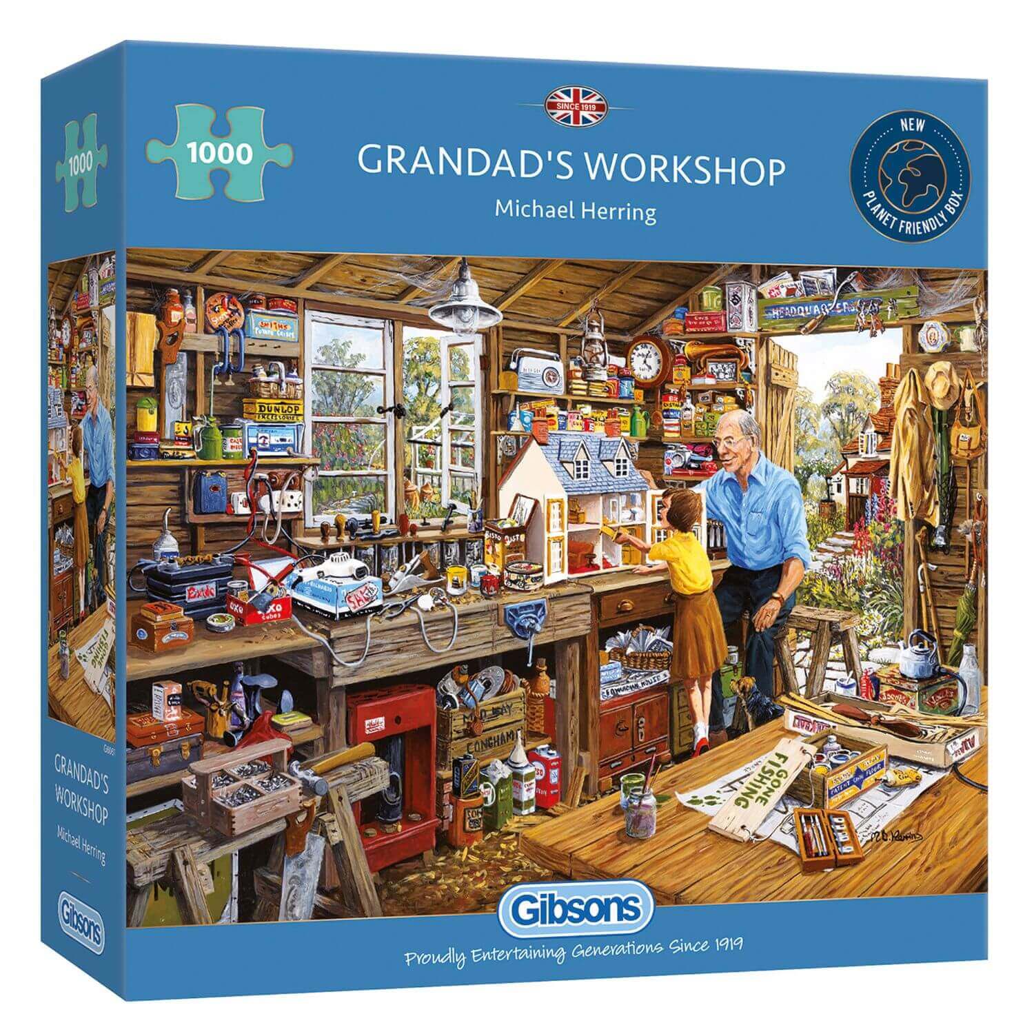 Gibsons 1000 Piece Jigsaw Puzzle - Grandad's Workshop - Image 2
