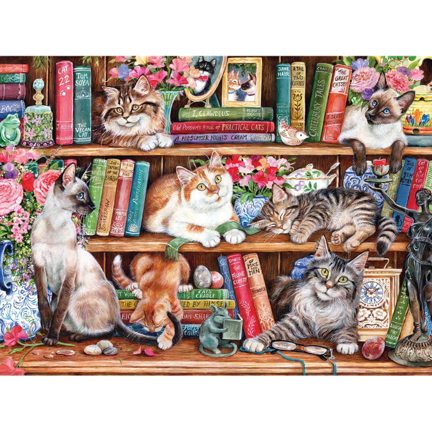 Gibsons 1000 Piece Jigsaw Puzzle - Puss Back In Books