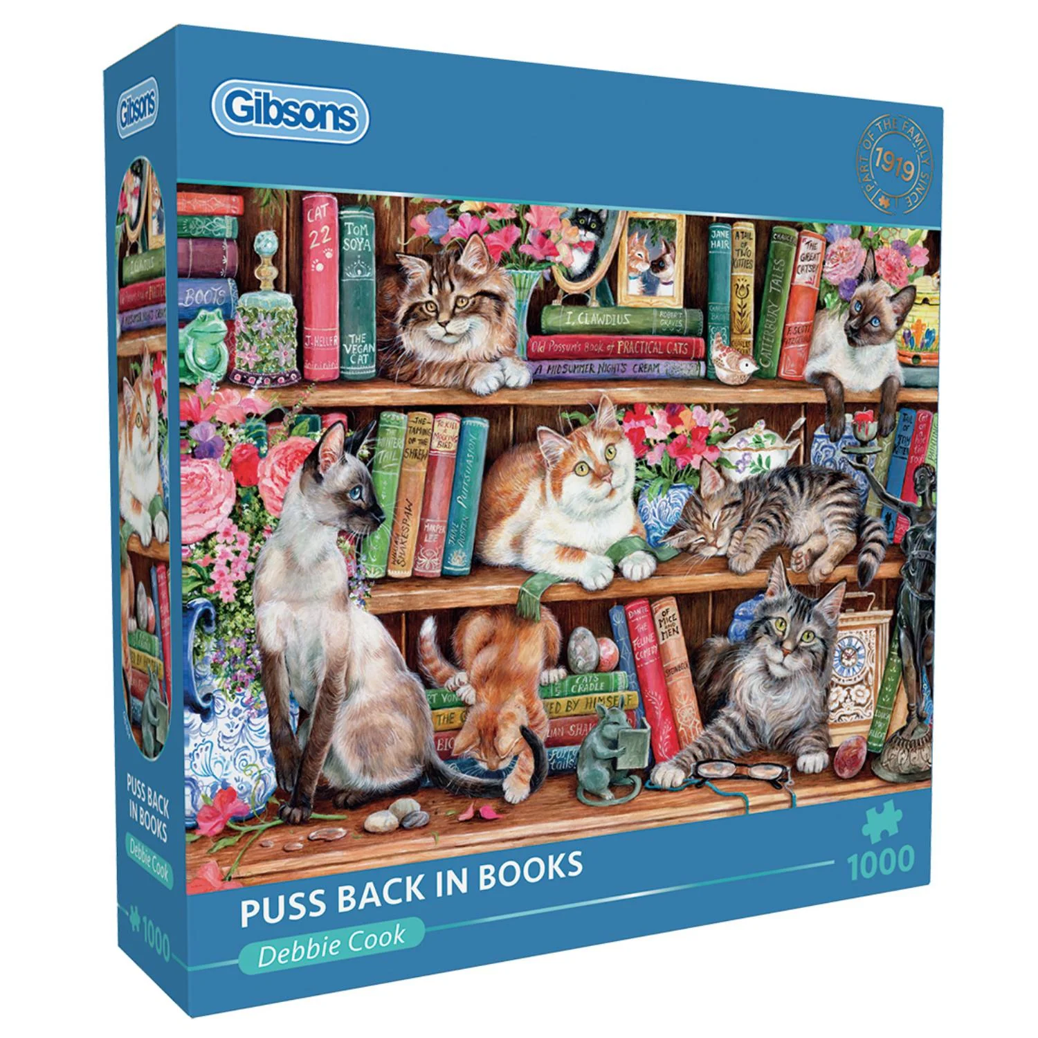 Gibsons 1000 Piece Jigsaw Puzzle - Puss Back In Books - Image 2