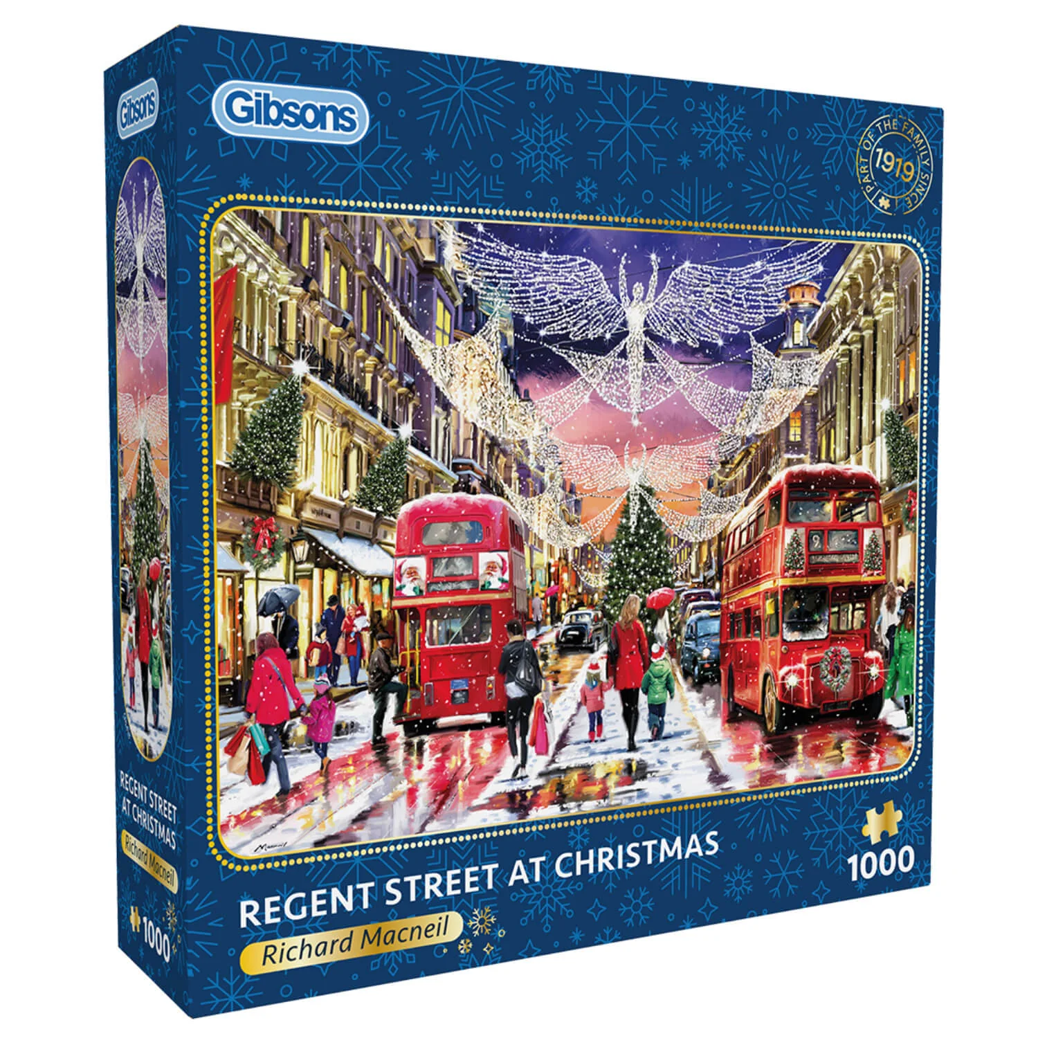 Gibsons 1000 Piece Jigsaw Puzzle - Regent Street At Christmas - Image 2