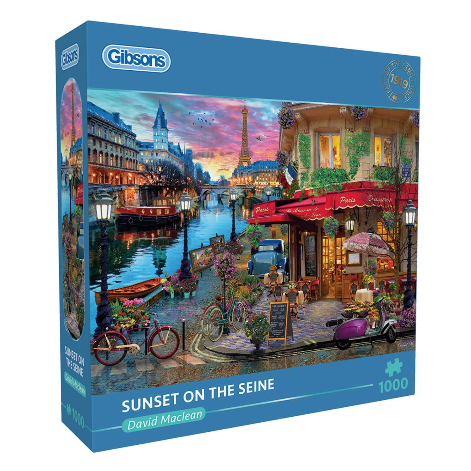 Gibsons 1000 Piece Jigsaw Puzzle - Sunset On The Seine - Image 2
