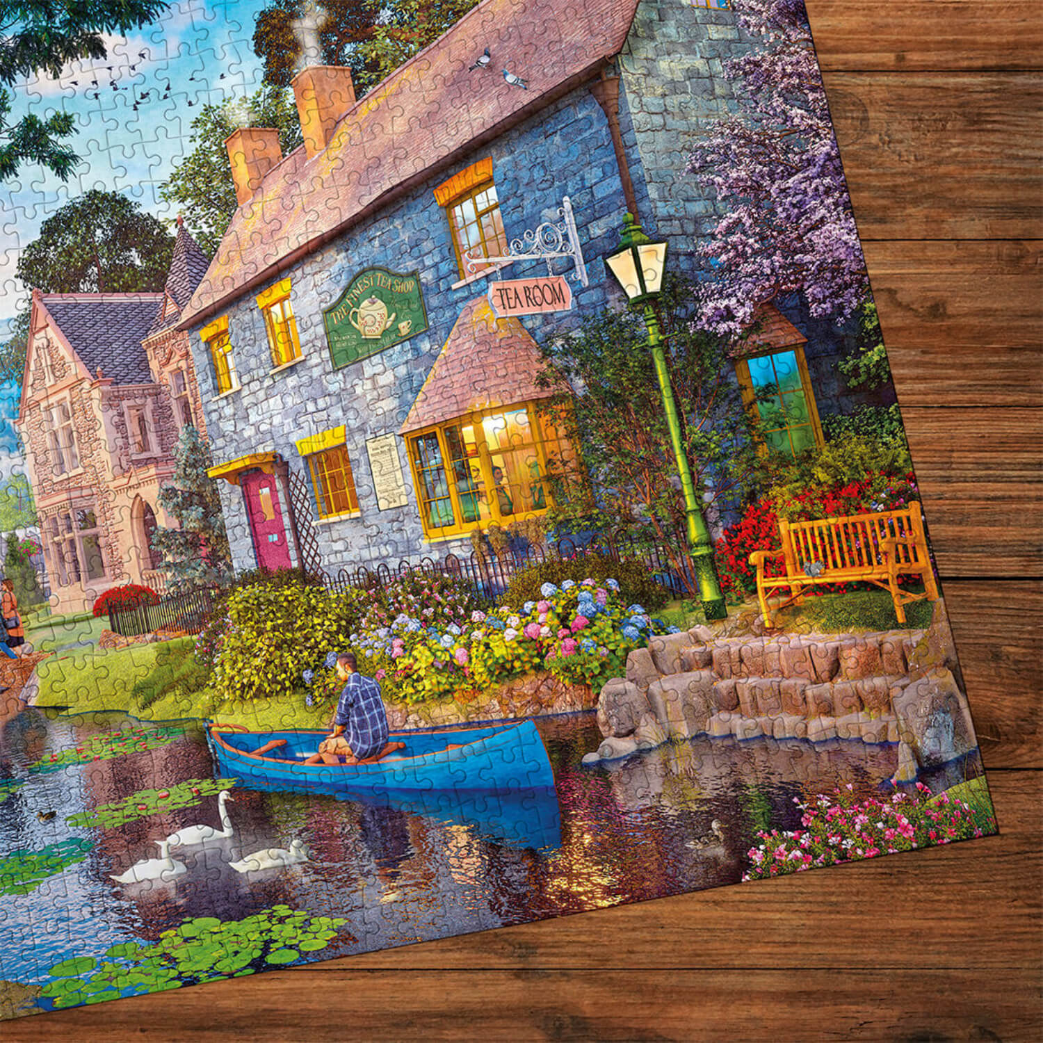 Gibsons 1000 Piece Jigsaw Puzzle - Tea On The River - Image 3