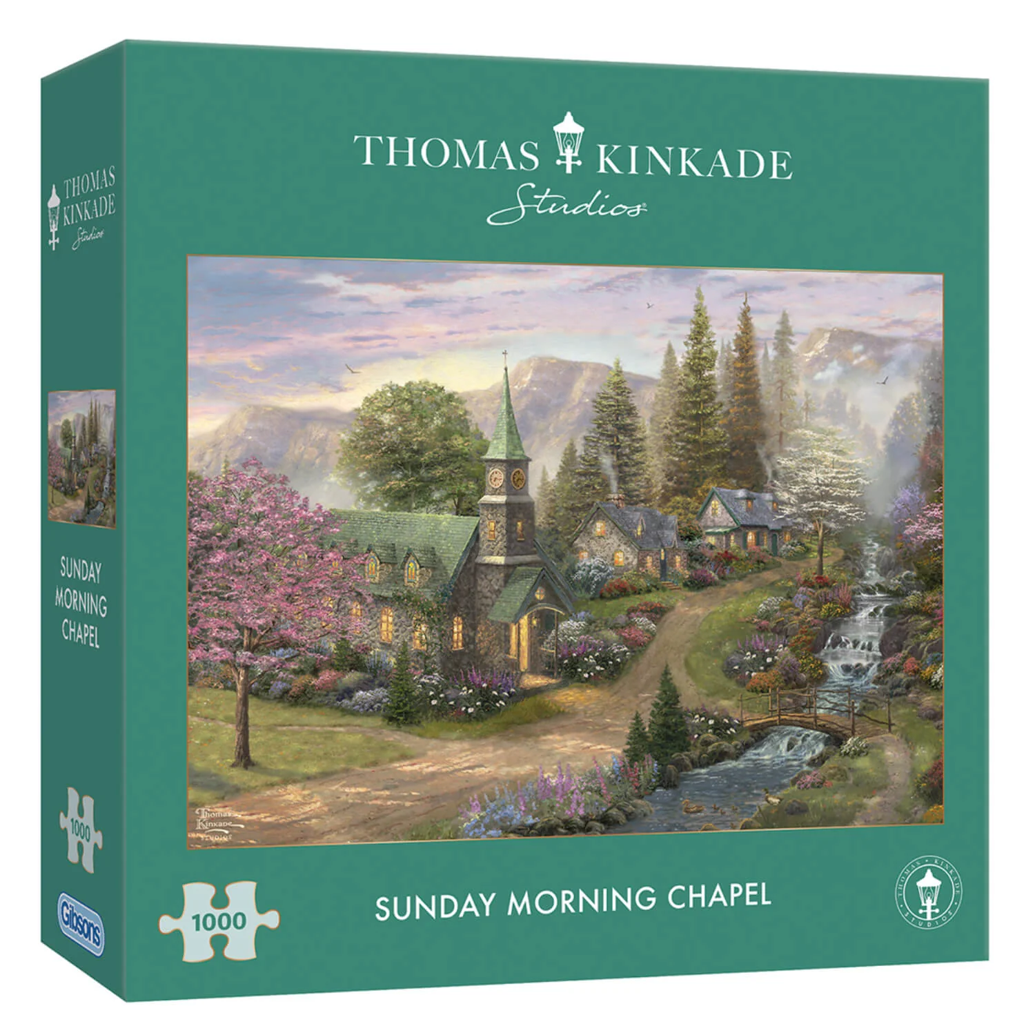 Gibsons 1000 Piece Jigsaw Puzzle - Thomas Kinkade - Sunday Morning Chapel - Image 2