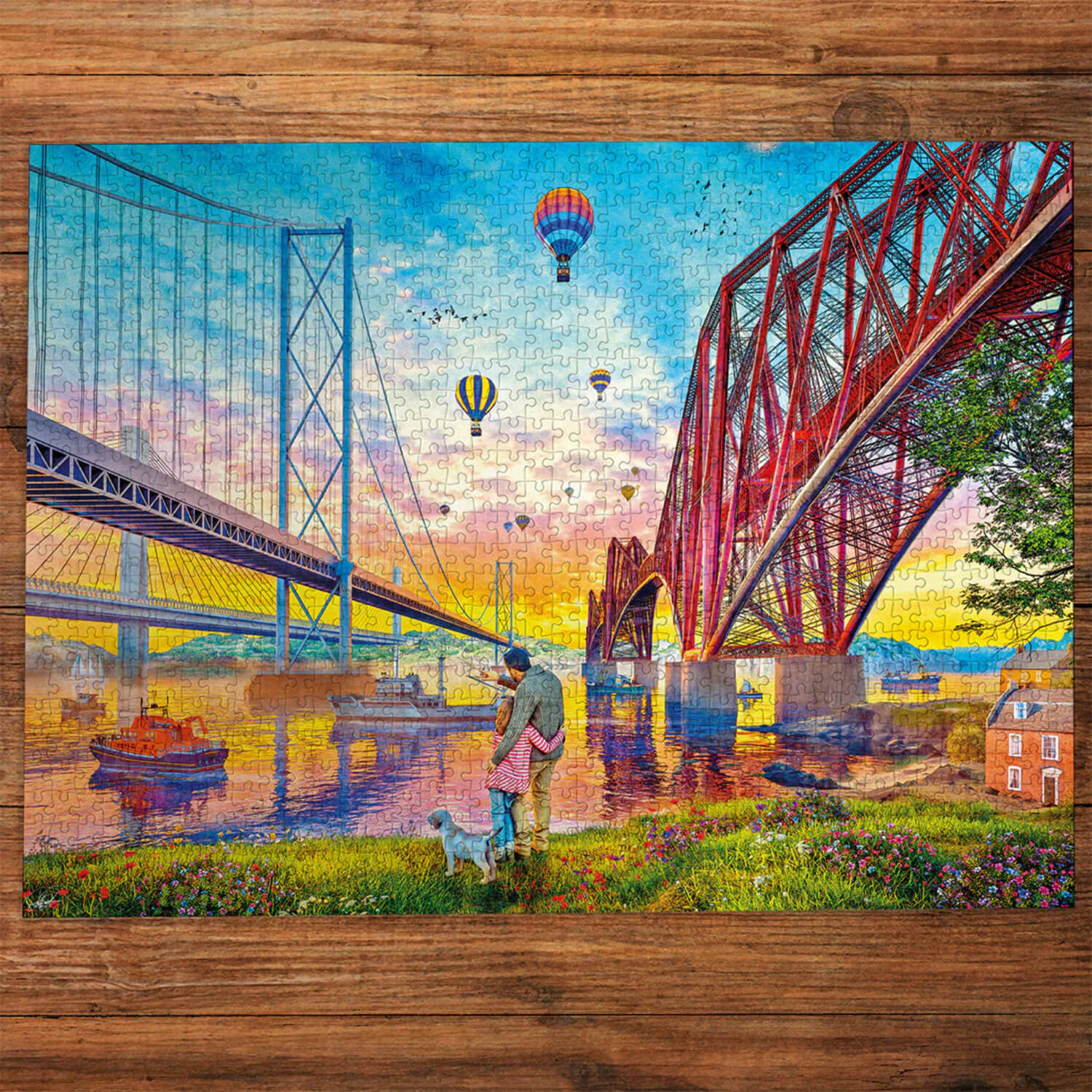 Gibsons 1000 Piece Jigsaw Puzzle - Three Bridges Crossing - Image 3