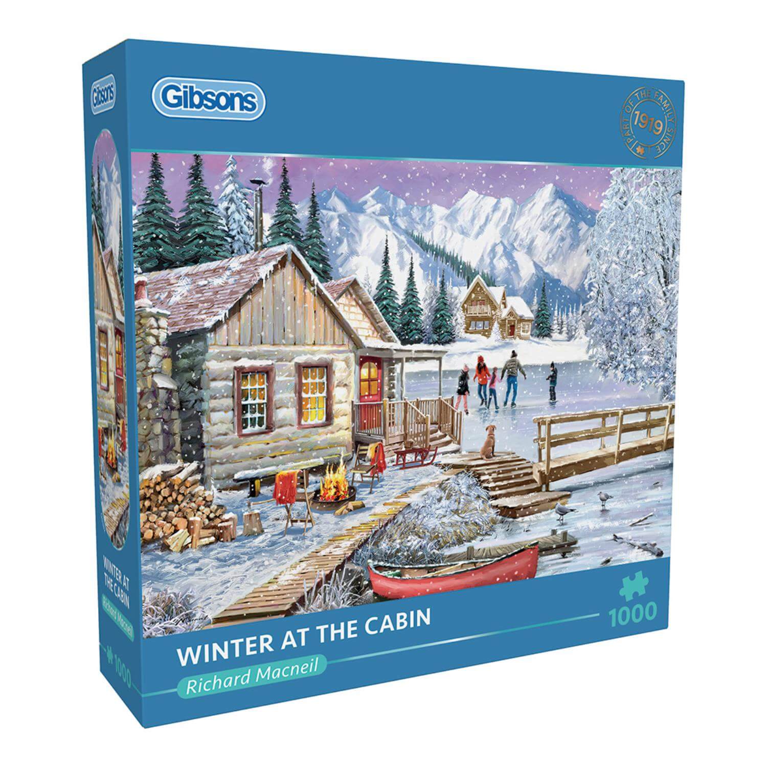 Gibsons 1000 Piece Jigsaw Puzzle - Winter At The Cabin - Image 2